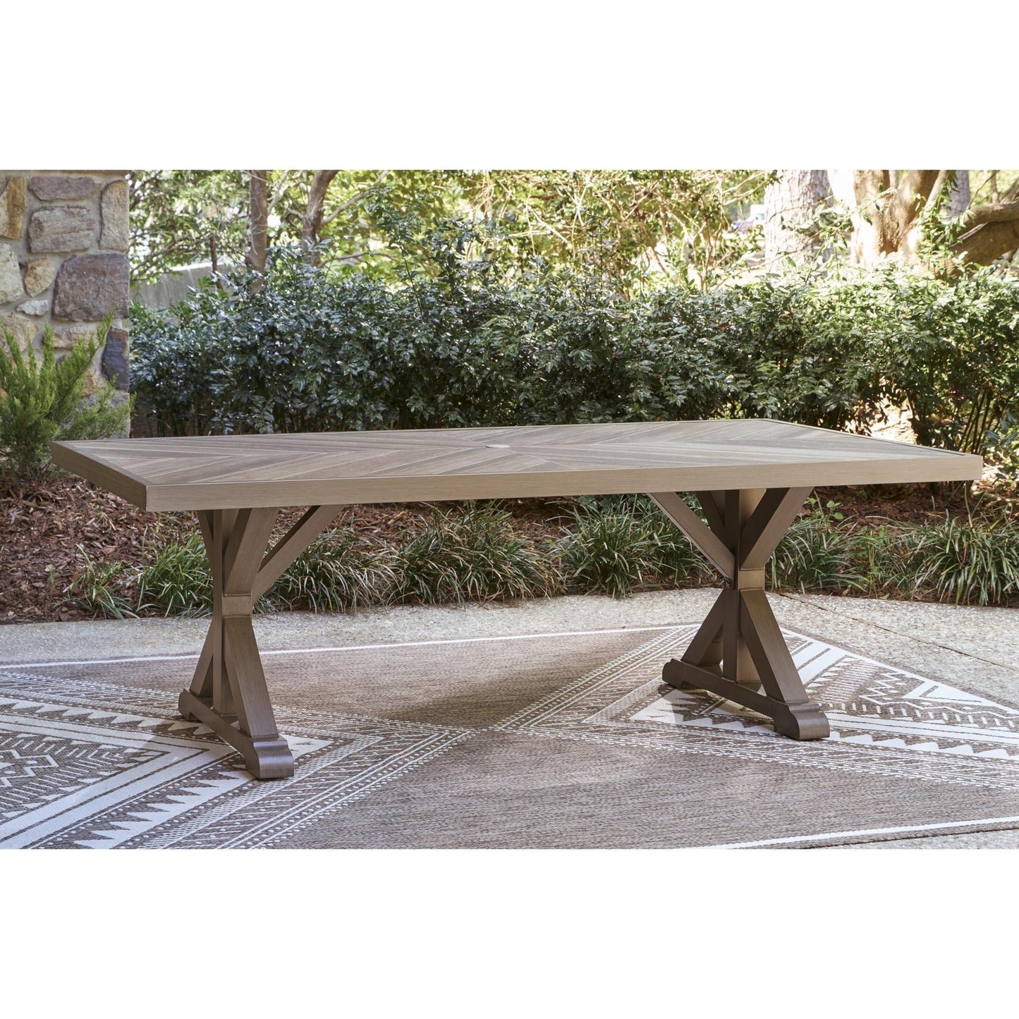 Signature Design by Ashley Laguna Heights PCP790 - 625 Rectangular Dining Table with Umbrella Option - American Furniture of Slidell