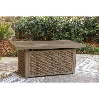 Signature Design by Ashley Laguna Heights PCP790 - 773 Rectangular Fire Pit Table - American Furniture of Slidell