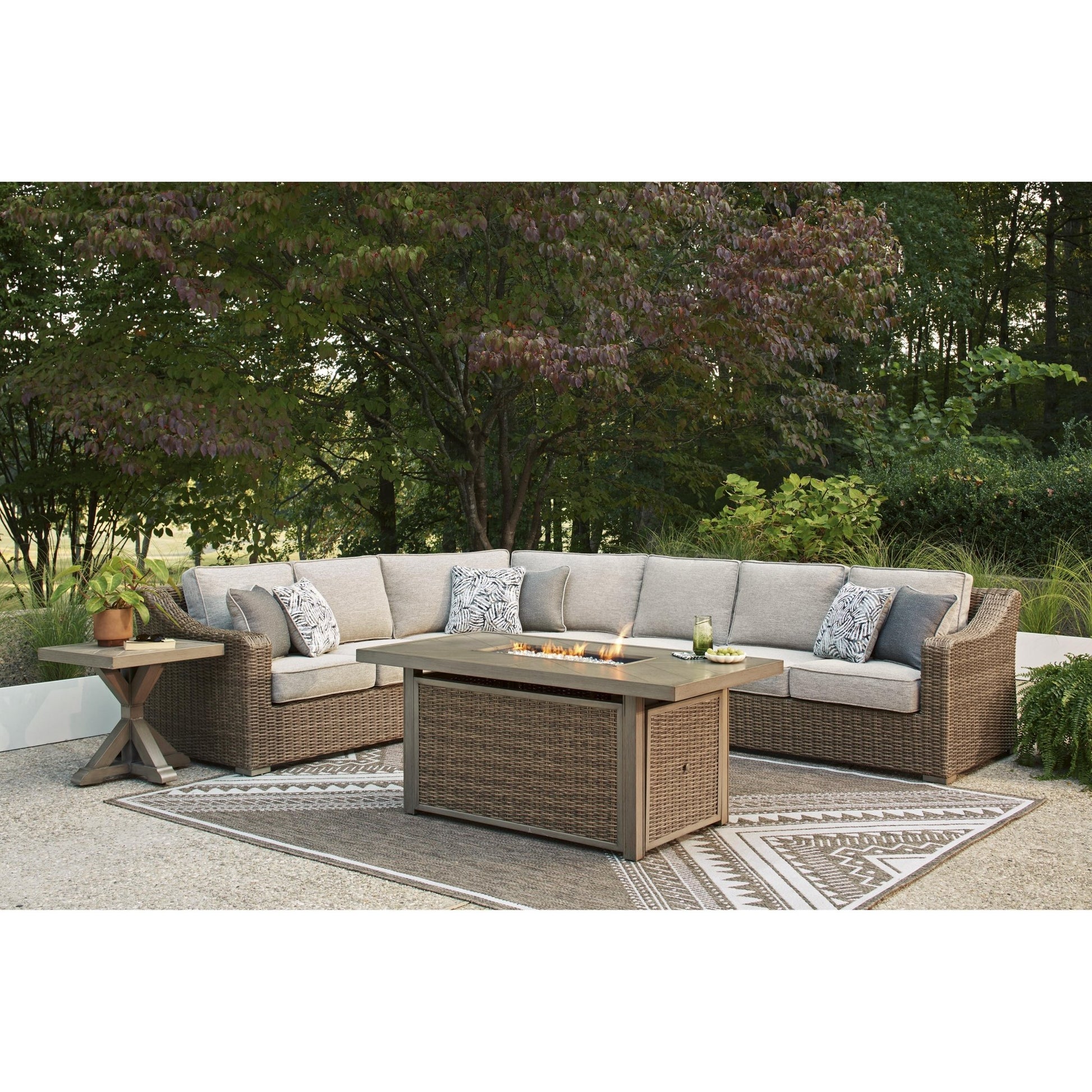Signature Design by Ashley Laguna Heights PCP790 - 773 Rectangular Fire Pit Table - American Furniture of Slidell