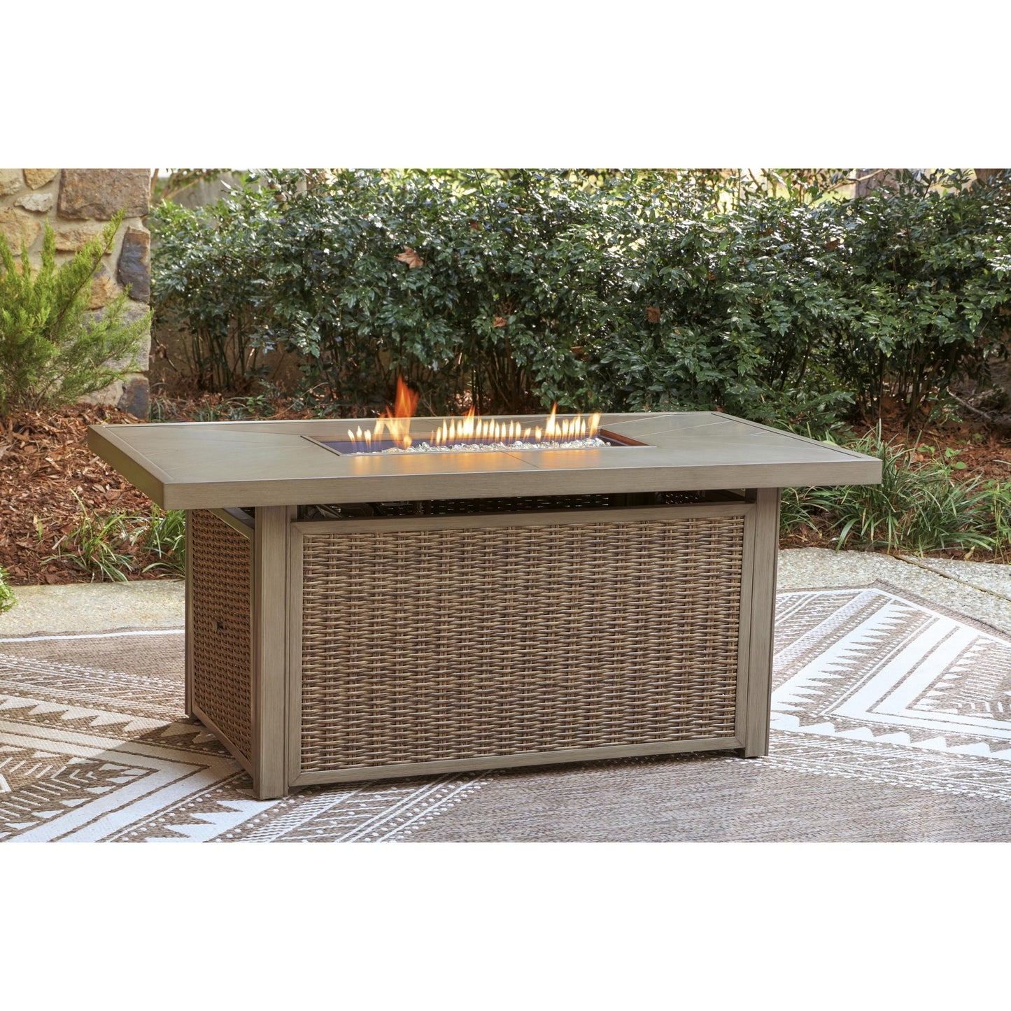 Signature Design by Ashley Laguna Heights PCP790 - 773 Rectangular Fire Pit Table - American Furniture of Slidell