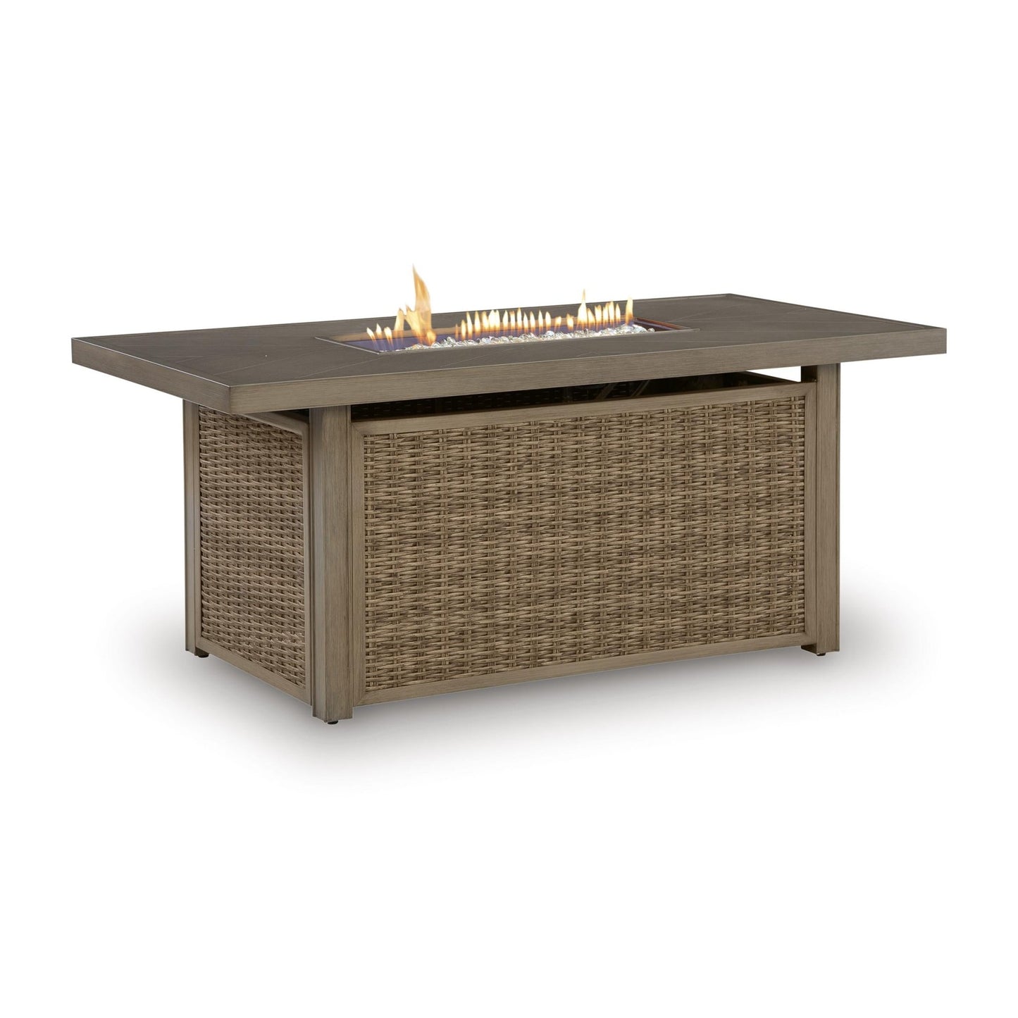 Signature Design by Ashley Laguna Heights PCP790 - 773 Rectangular Fire Pit Table - American Furniture of Slidell