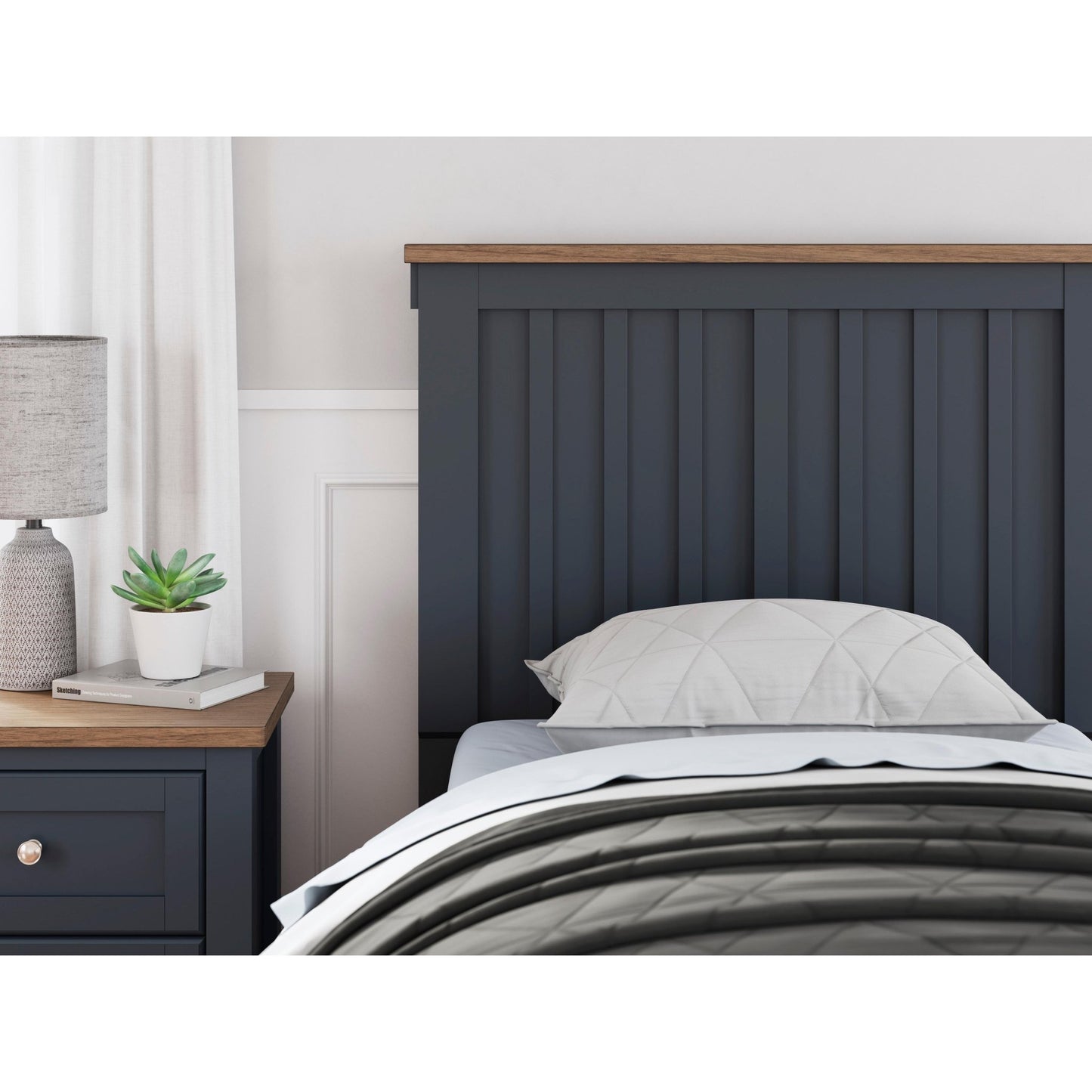 Signature Design by Ashley Landocken B414 - 53 Twin Panel Headboard - American Furniture of Slidell