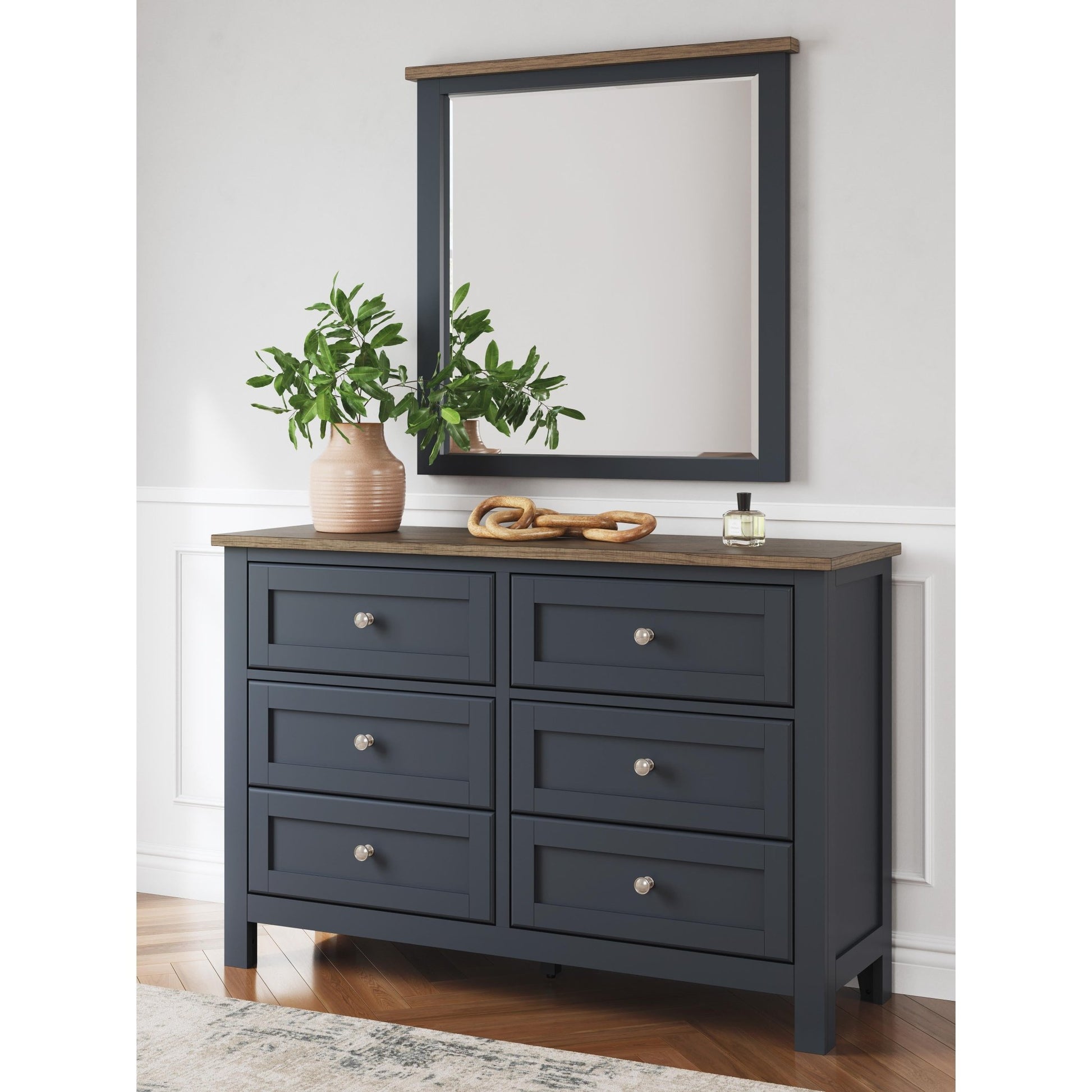 Signature Design by Ashley Landocken B414B1 Dresser and Mirror - American Furniture of Slidell