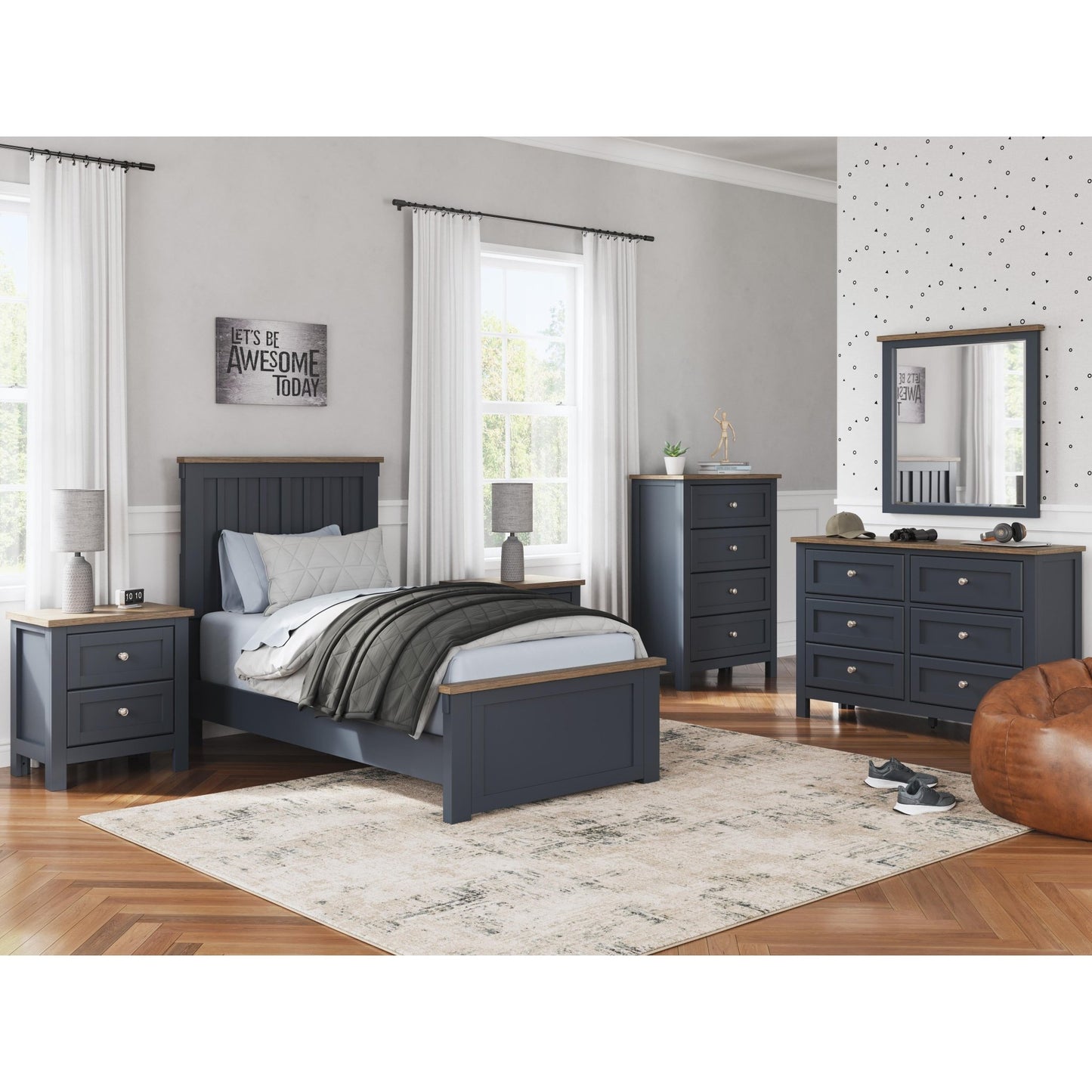 Signature Design by Ashley Landocken B414B2 Twin Panel Bed - American Furniture of Slidell
