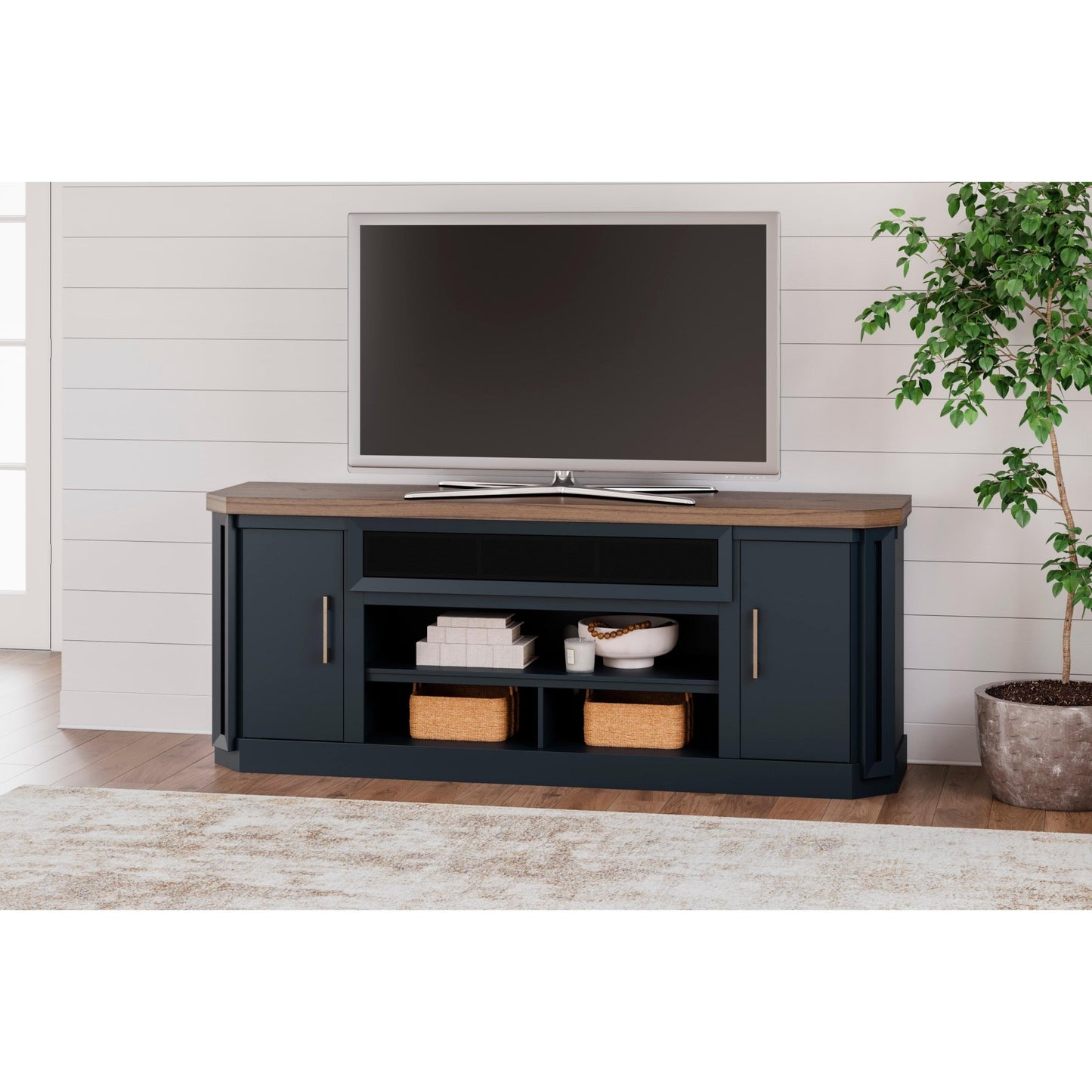 Signature Design by Ashley Landocken W402 - 68 XL TV Stand with Fireplace Option - American Furniture of Slidell