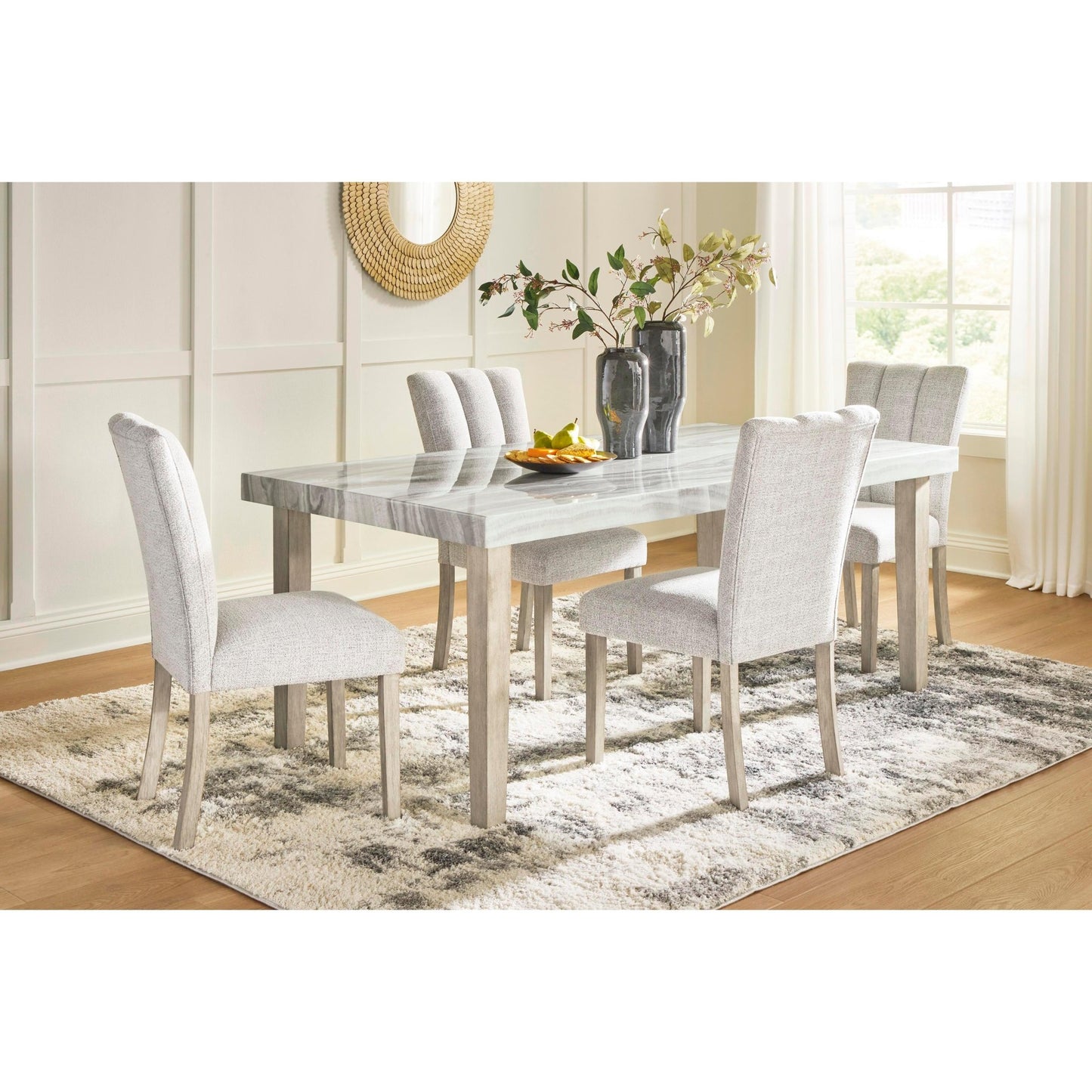Signature Design by Ashley Larawyn Dining Table with Faux Marble Top PCD575 - 25 - American Furniture of Slidell
