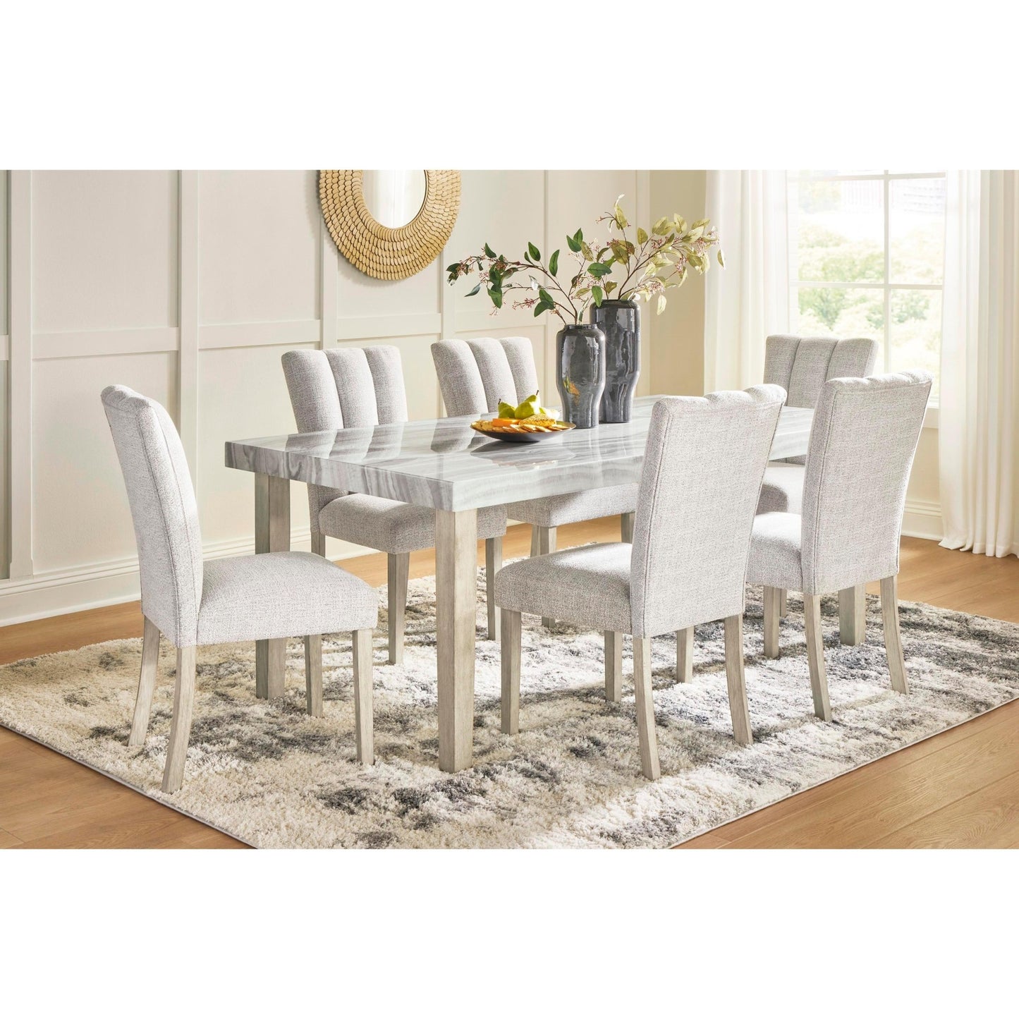 Signature Design by Ashley Larawyn Dining Table with Faux Marble Top PCD575 - 25 - American Furniture of Slidell