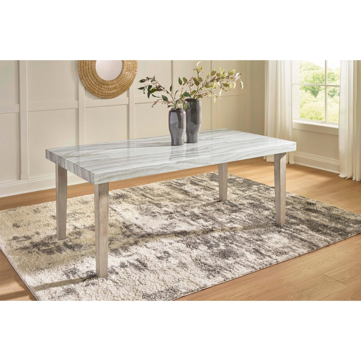 Signature Design by Ashley Larawyn Dining Table with Faux Marble Top PCD575 - 25 - American Furniture of Slidell