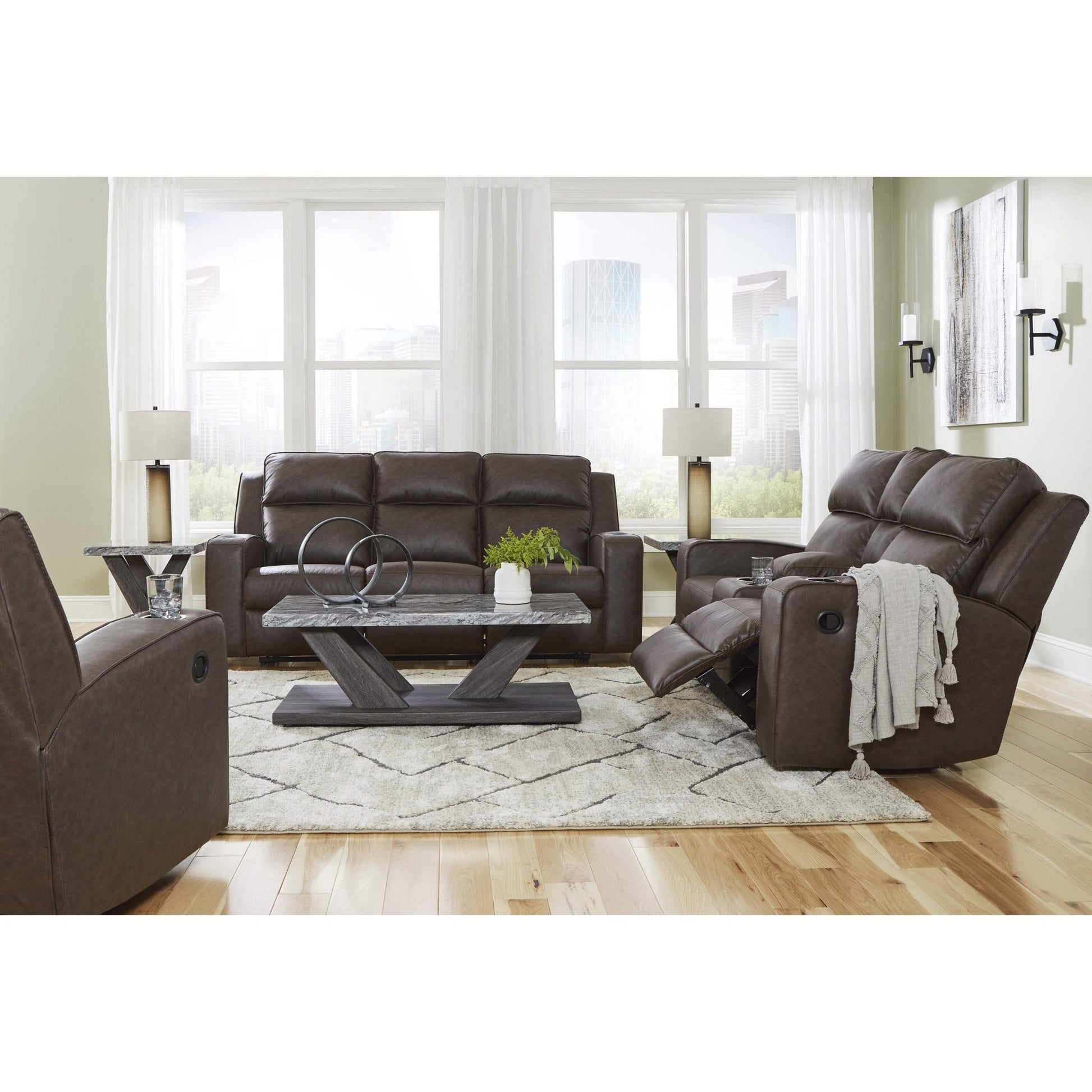 Signature Design by Ashley Lavenhorne 63306U2 3 pc Reclining Living Room Set - American Furniture of Slidell