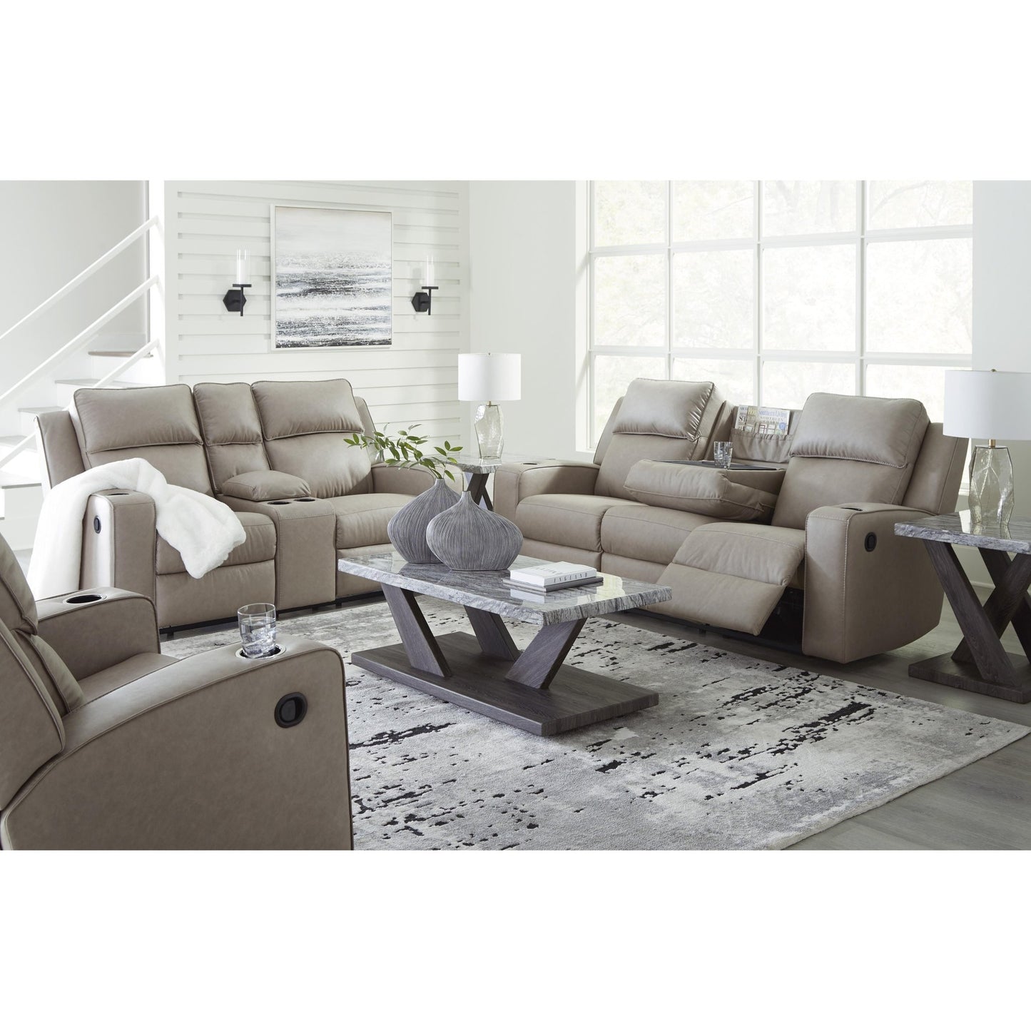 Signature Design by Ashley Lavenhorne 63307U2 3 pc Reclining Living Room Set - American Furniture of Slidell