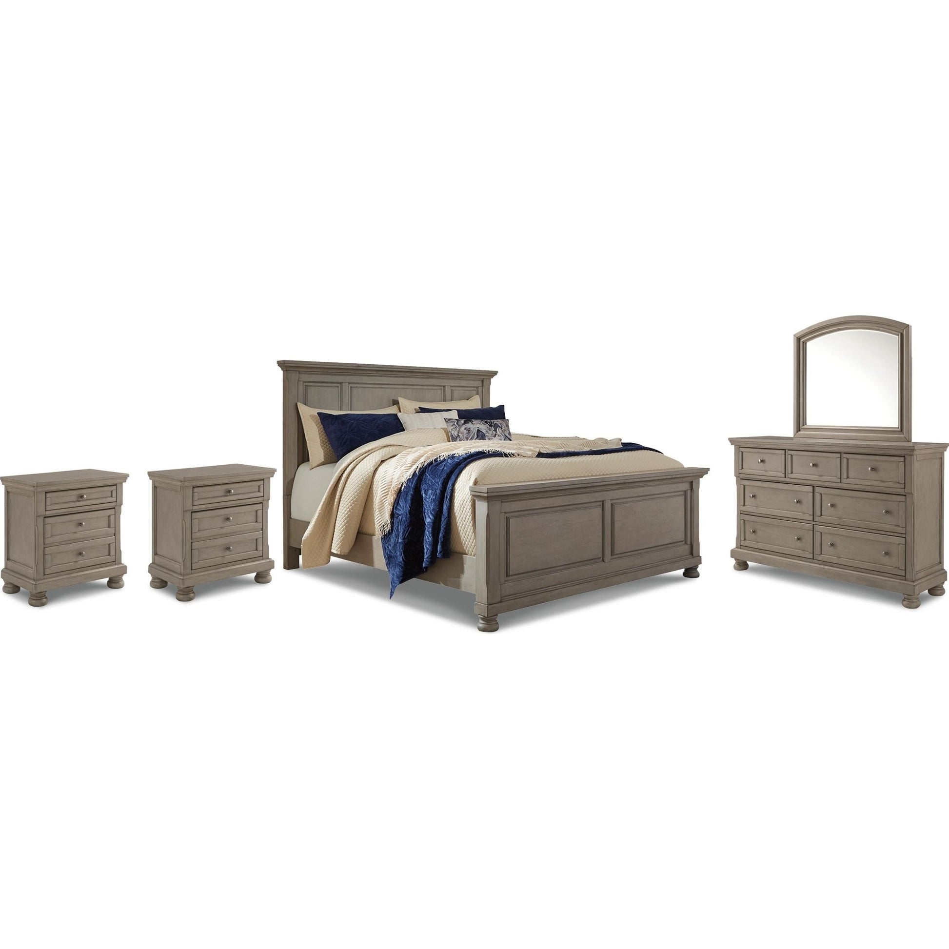Signature Design by Ashley Lettner B733B48 7 pc King Panel Bedroom Set - American Furniture of Slidell