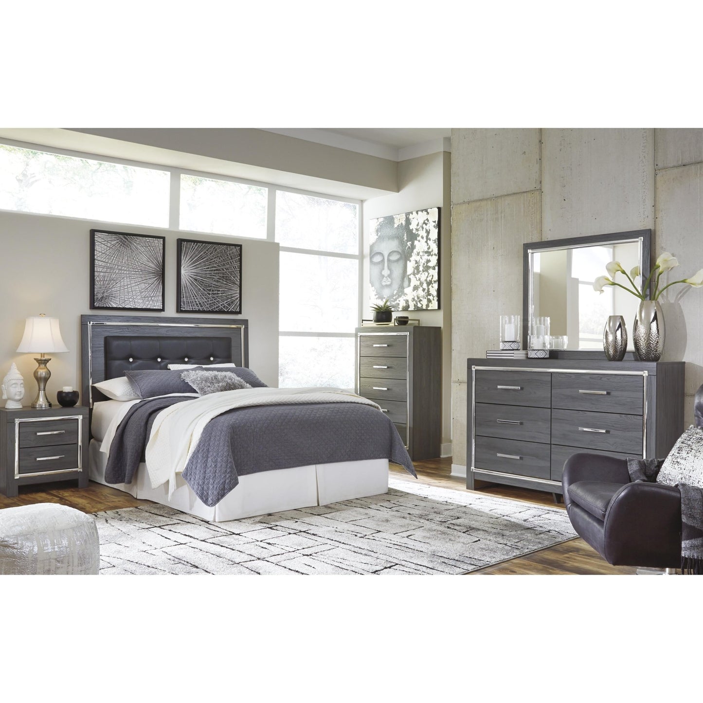 Signature Design by Ashley Lodanna B214 - 57 Queen Upholstered Panel Headboard - American Furniture of Slidell