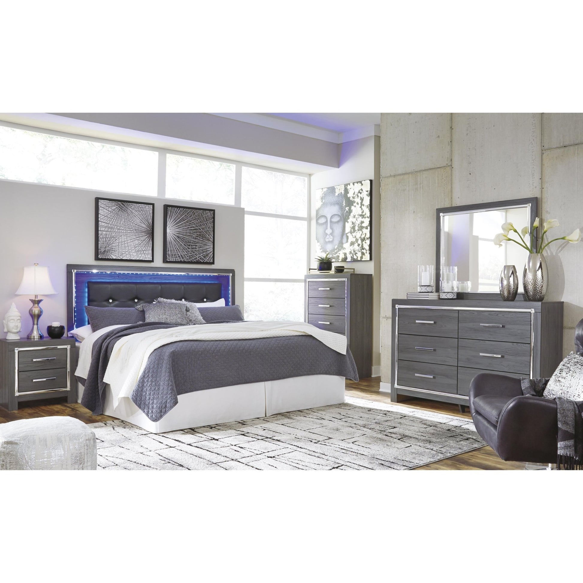 Signature Design by Ashley Lodanna B214 - 58 King/California King Upholstered Panel Headboard - American Furniture of Slidell