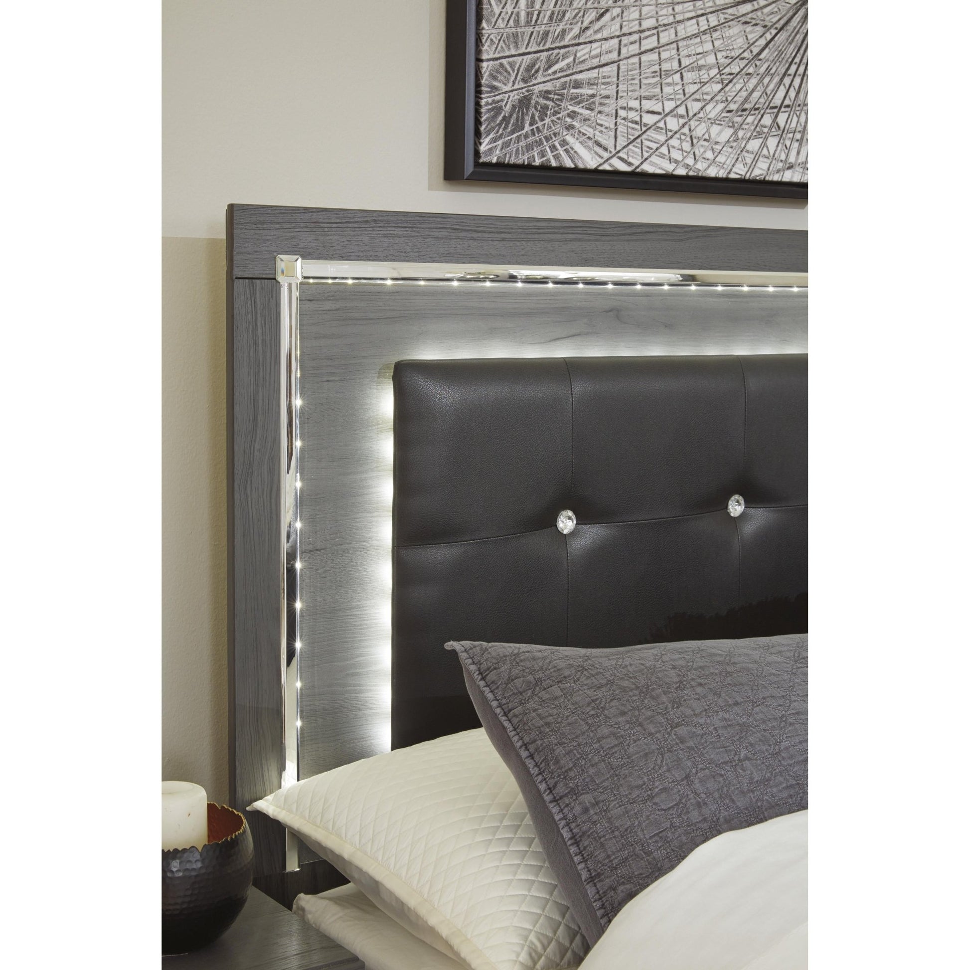 Signature Design by Ashley Lodanna B214 - 87 Full Upholstered Panel Headboard - American Furniture of Slidell