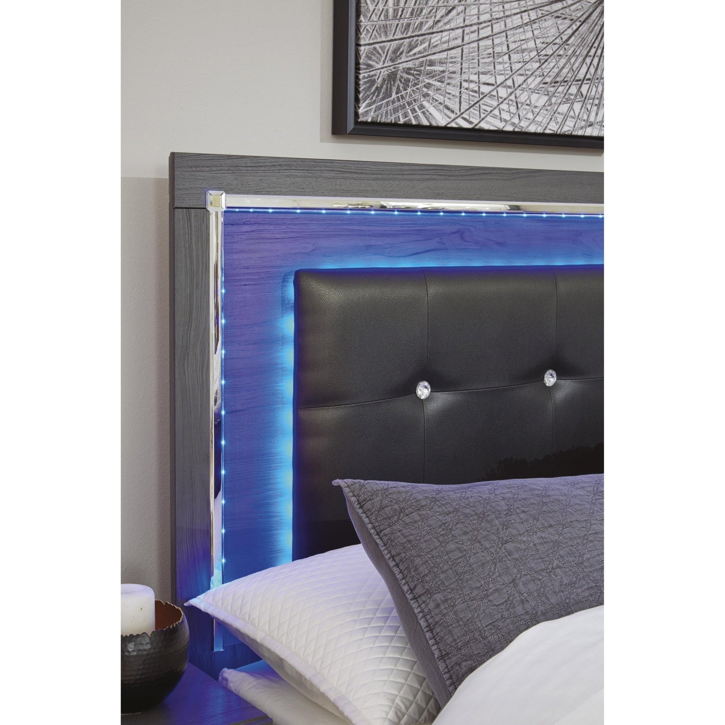 Signature Design by Ashley Lodanna B214 - 87 Full Upholstered Panel Headboard - American Furniture of Slidell