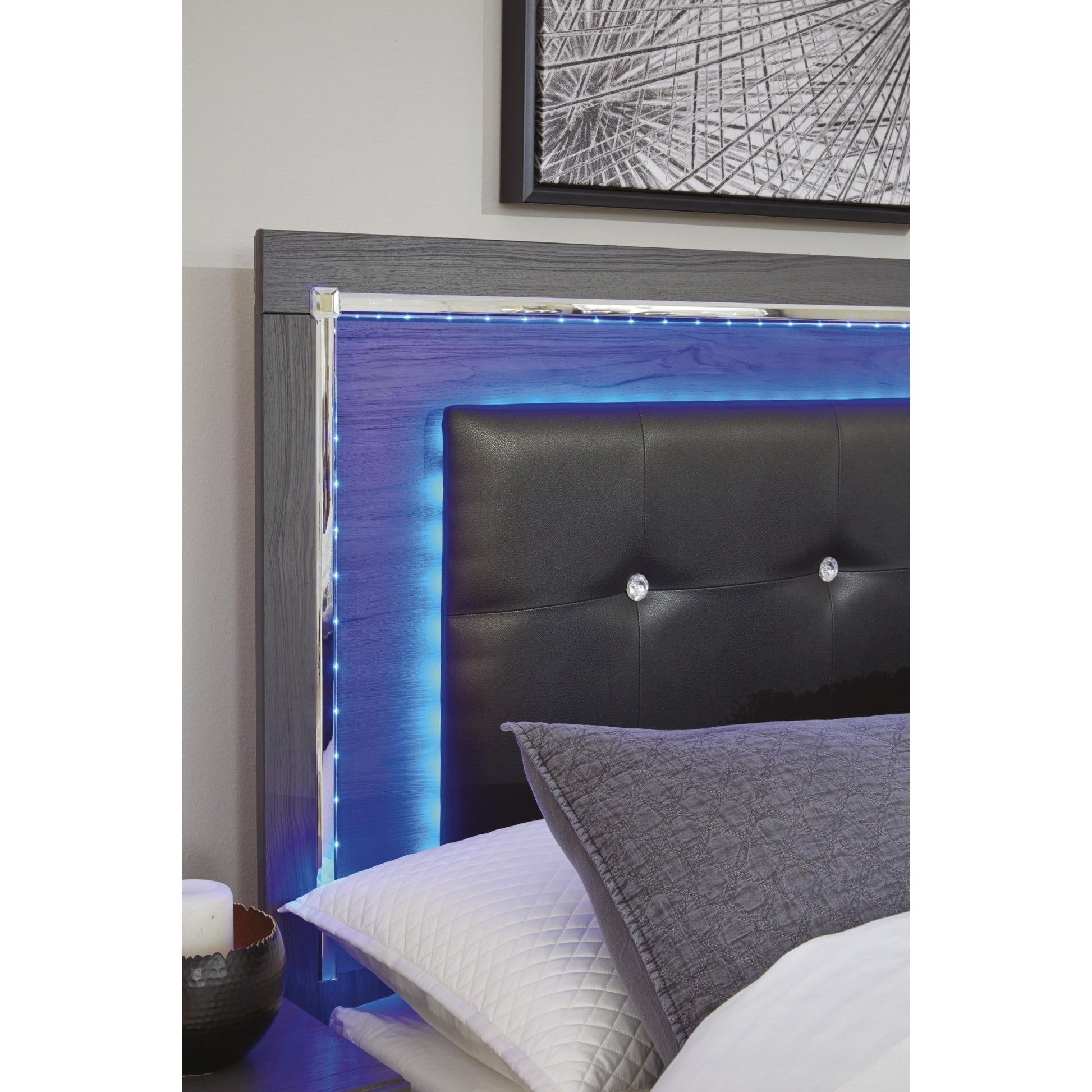 Signature Design by Ashley Lodanna B214 - 87 Full Upholstered Panel Headboard - American Furniture of Slidell