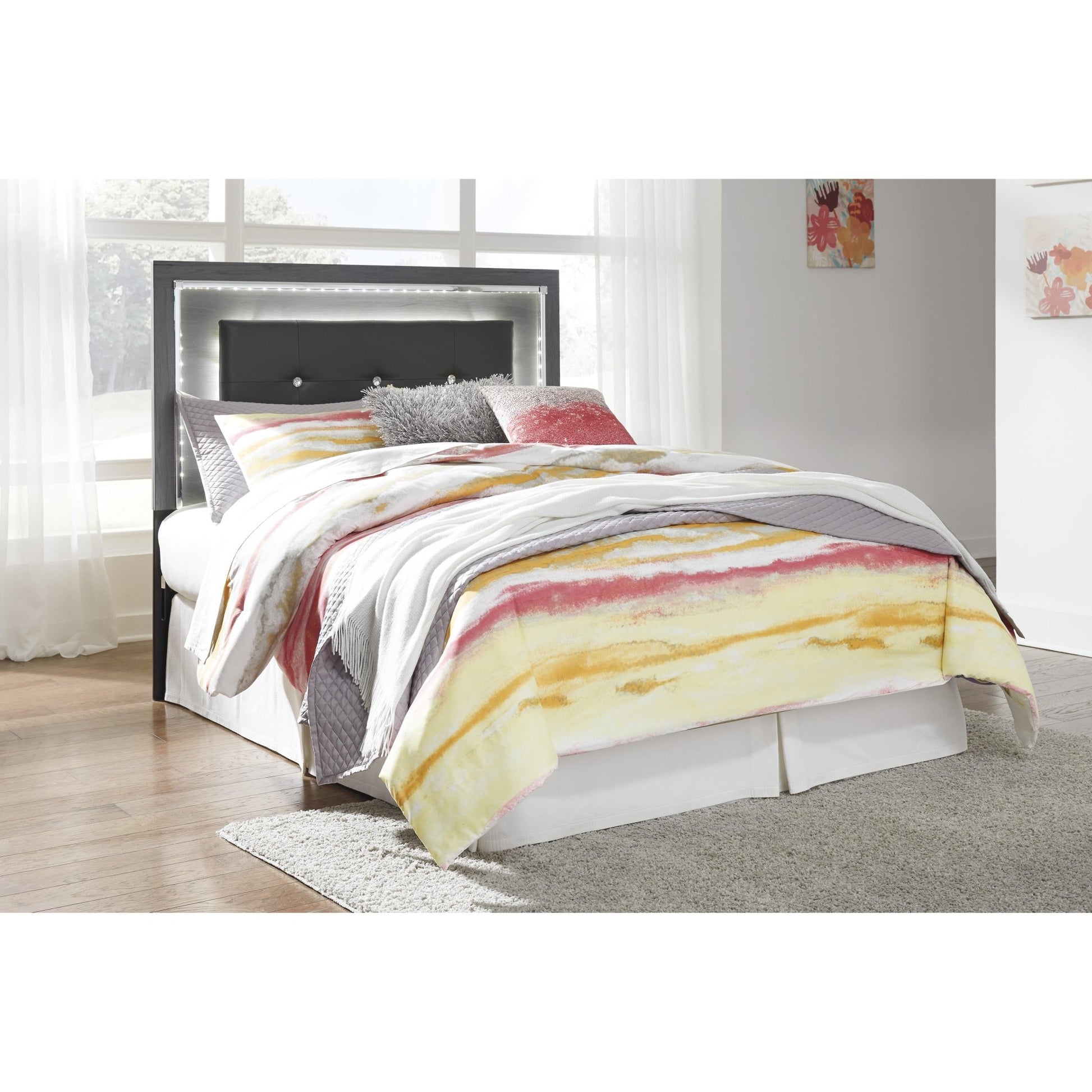 Signature Design by Ashley Lodanna B214 - 87 Full Upholstered Panel Headboard - American Furniture of Slidell