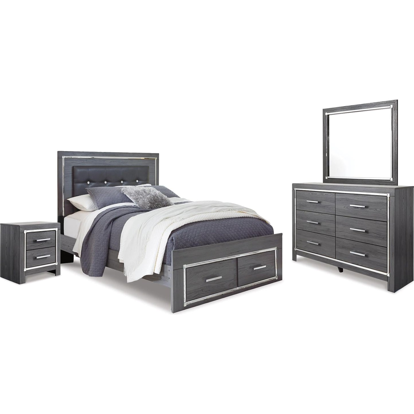 Signature Design by Ashley Lodanna B214B16 6 pc Queen Panel Bedroom Set - American Furniture of Slidell