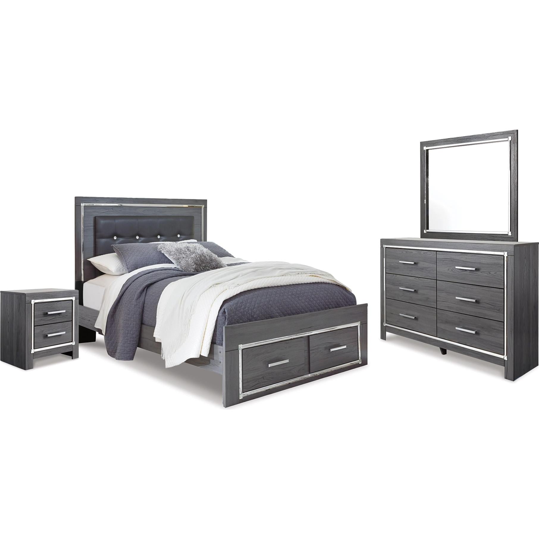 Signature Design by Ashley Lodanna B214B16 6 pc Queen Panel Bedroom Set - American Furniture of Slidell