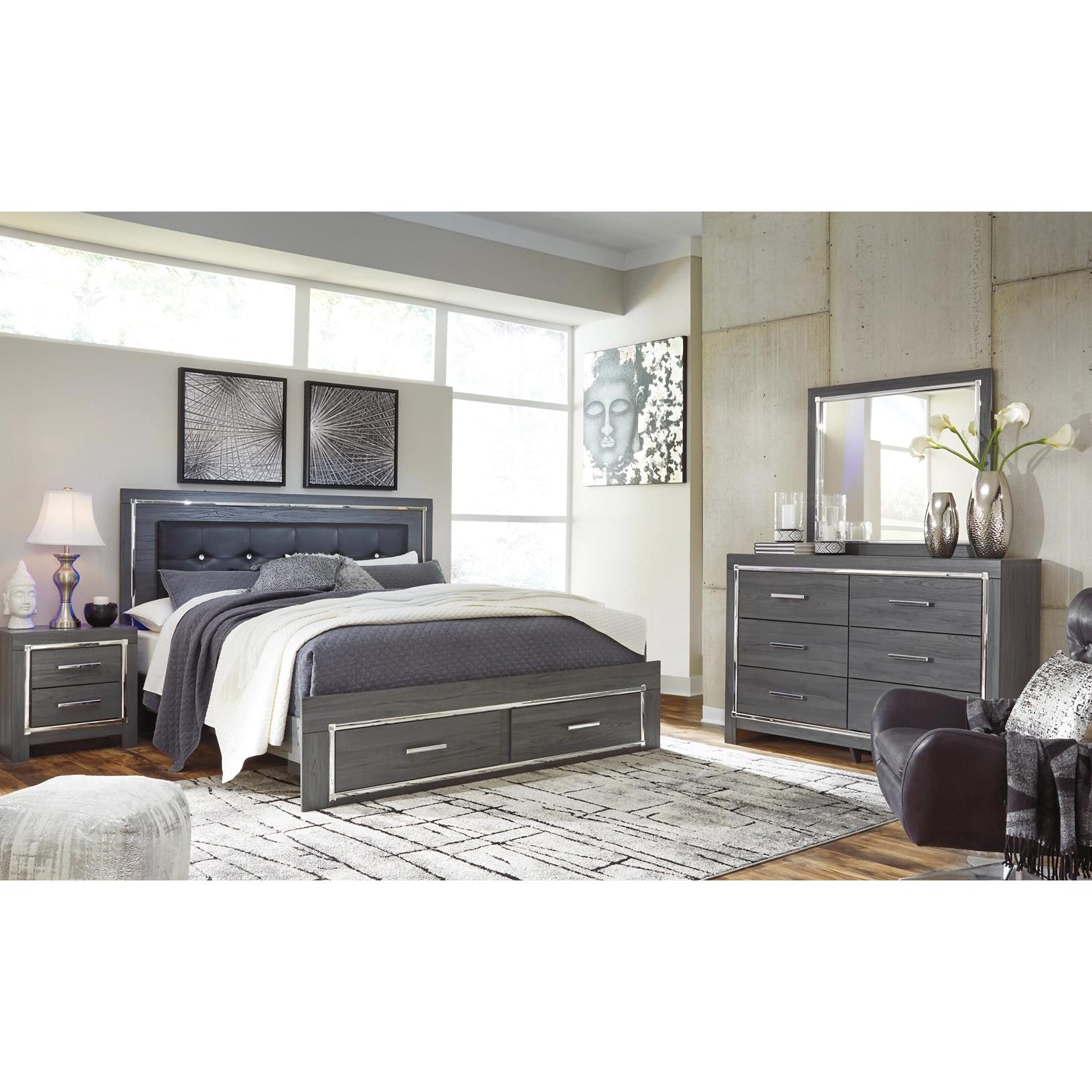 Signature Design by Ashley Lodanna B214B17 6 pc King Panel Storage Bedroom Set - American Furniture of Slidell