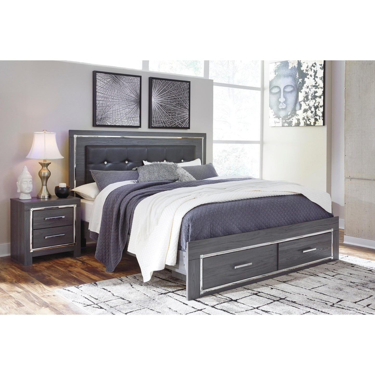 Signature Design by Ashley Lodanna B214B25 7 pc King Panel Storage Bedroom Set - American Furniture of Slidell
