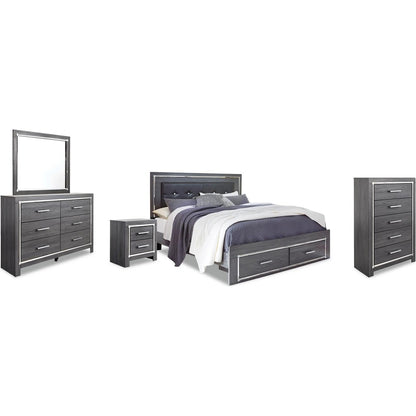 Signature Design by Ashley Lodanna B214B25 7 pc King Panel Storage Bedroom Set - American Furniture of Slidell