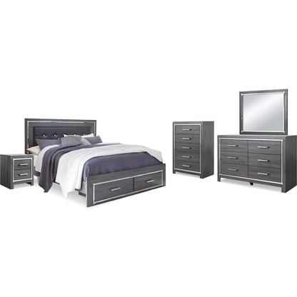 Signature Design by Ashley Lodanna B214B35 7 pc King Panel Storage Bedroom Set - American Furniture of Slidell