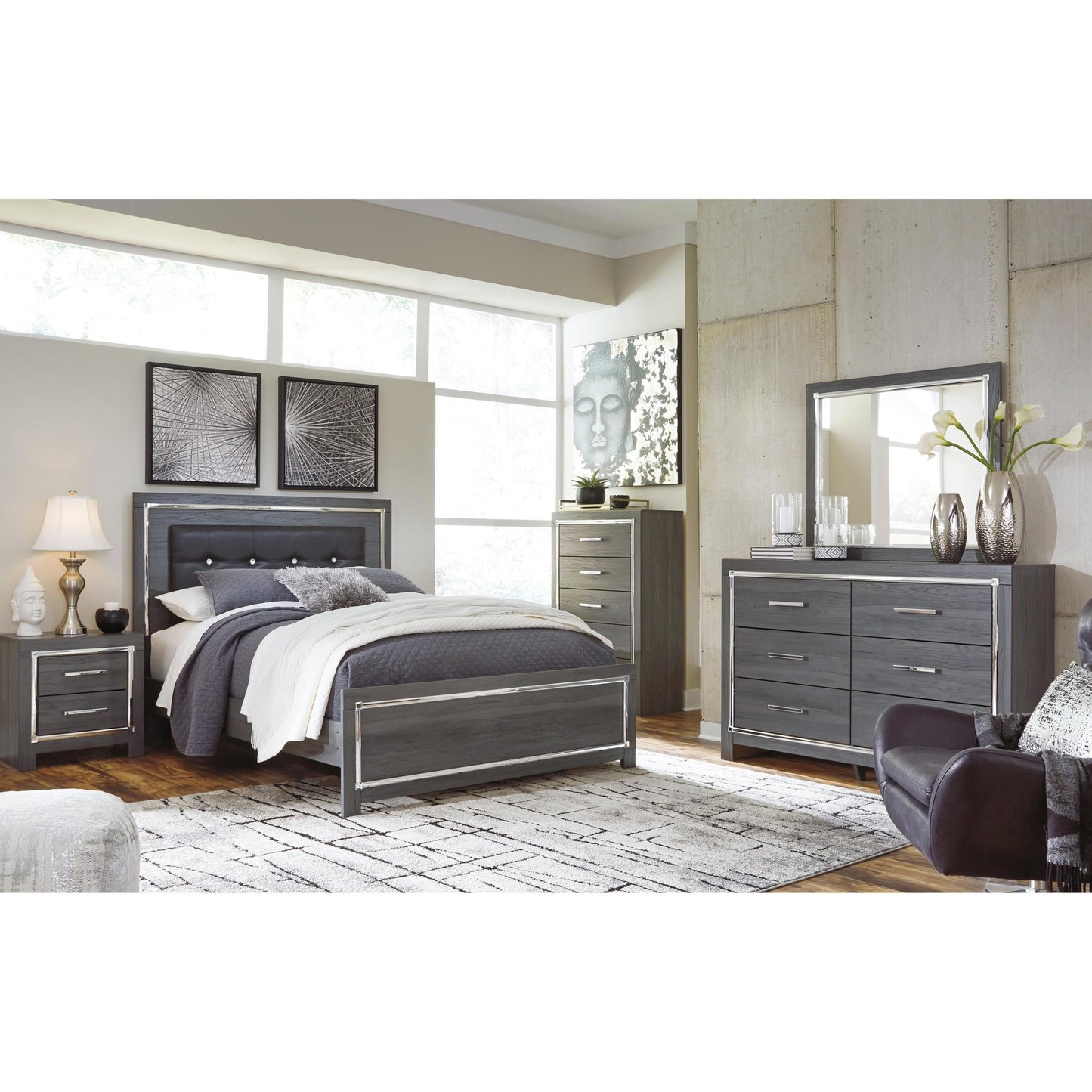 Signature Design by Ashley Lodanna B214B37 7 pc Queen Panel Bedroom Set - American Furniture of Slidell