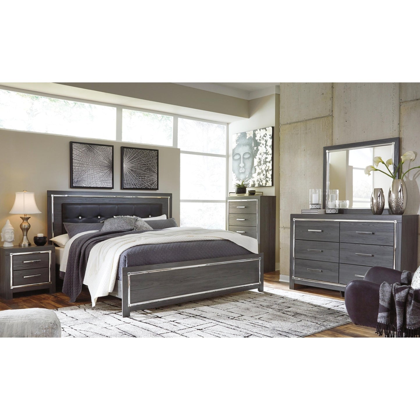 Signature Design by Ashley Lodanna B214B45 8 pc King Panel Bedroom Set - American Furniture of Slidell