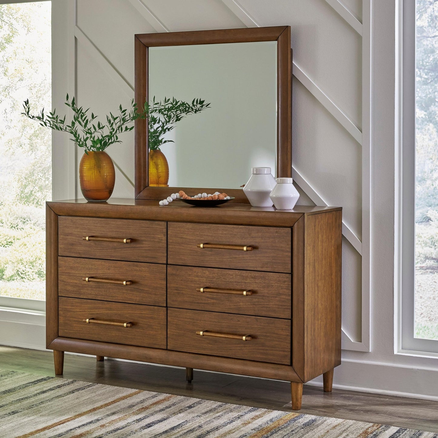 Signature Design by Ashley Lyncott B615 8 pc King Upholstered Panel Bedroom Set - American Furniture of Slidell