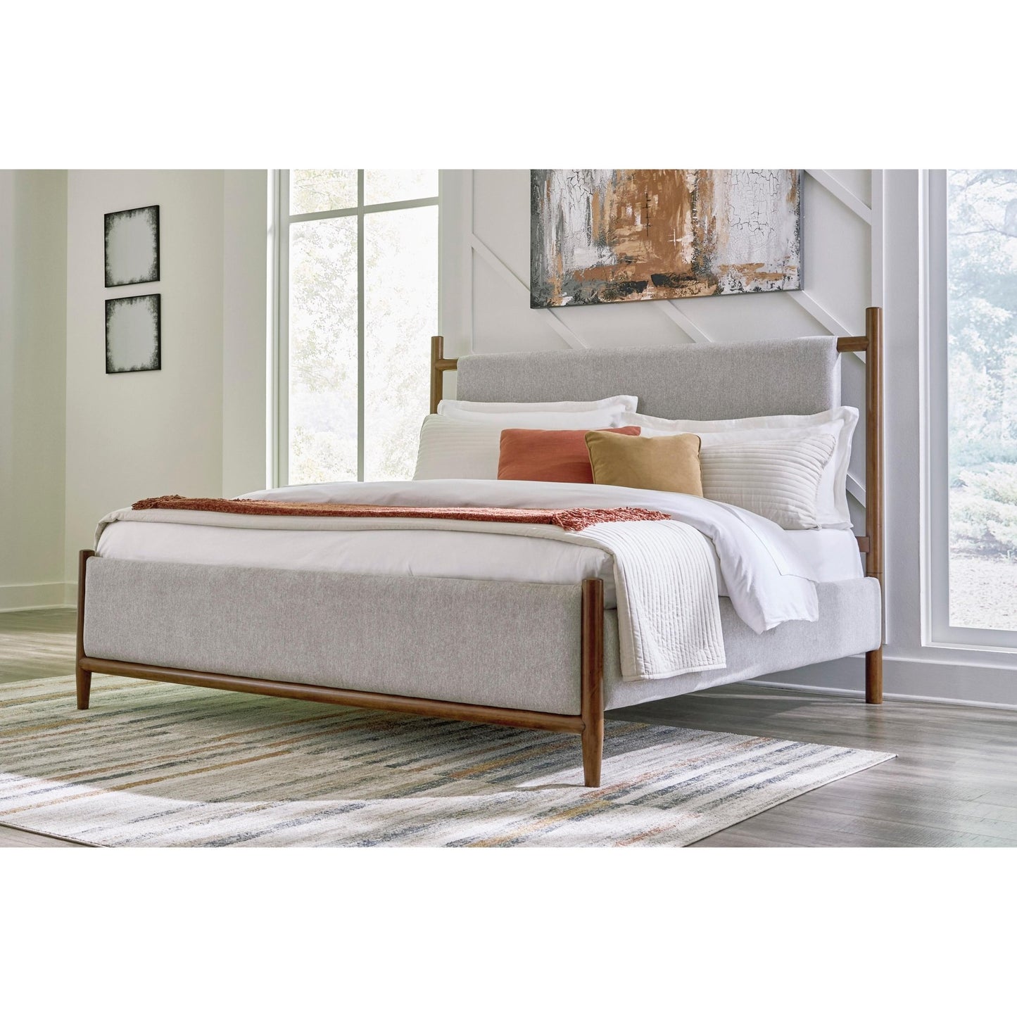 Signature Design by Ashley Lyncott B615 8 pc King Upholstered Panel Bedroom Set - American Furniture of Slidell