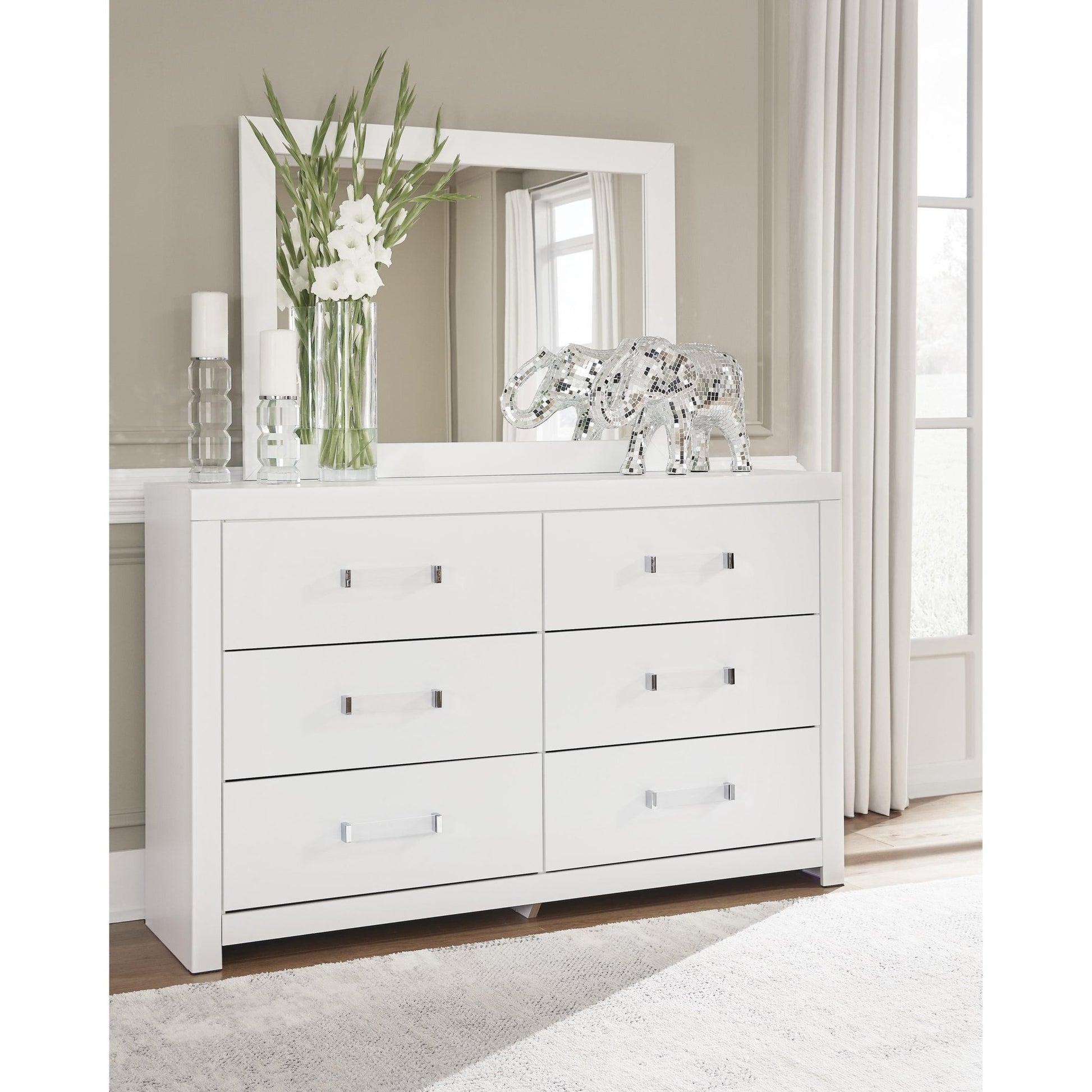 Signature Design by Ashley Maeling 6 - Drawer Dresser with Mirror PCB1119 - 31/PCB1119 - 36 - American Furniture of Slidell