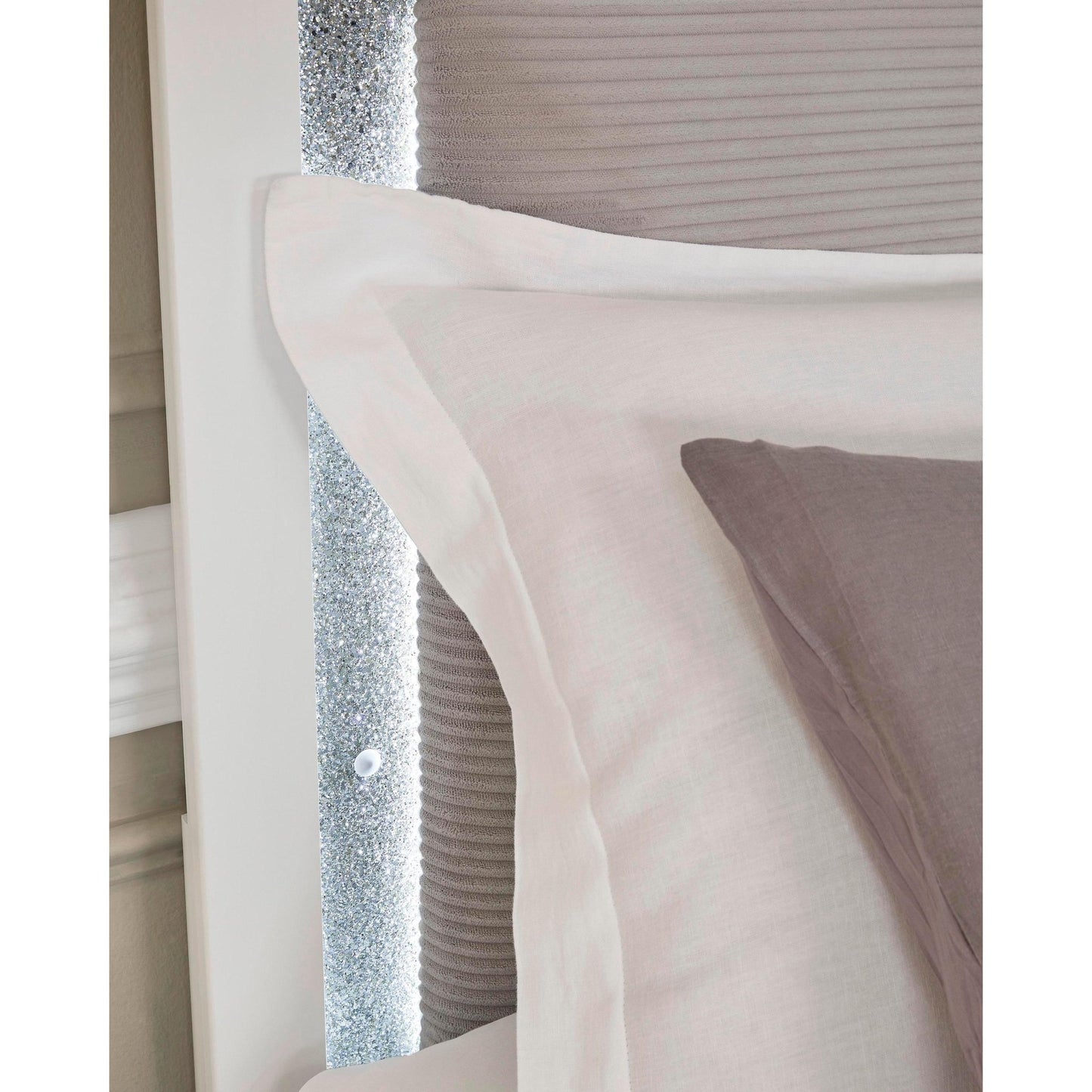 Signature Design by Ashley Maeling PCB1119 - 57 Queen Upholstered Panel Headboard - American Furniture of Slidell