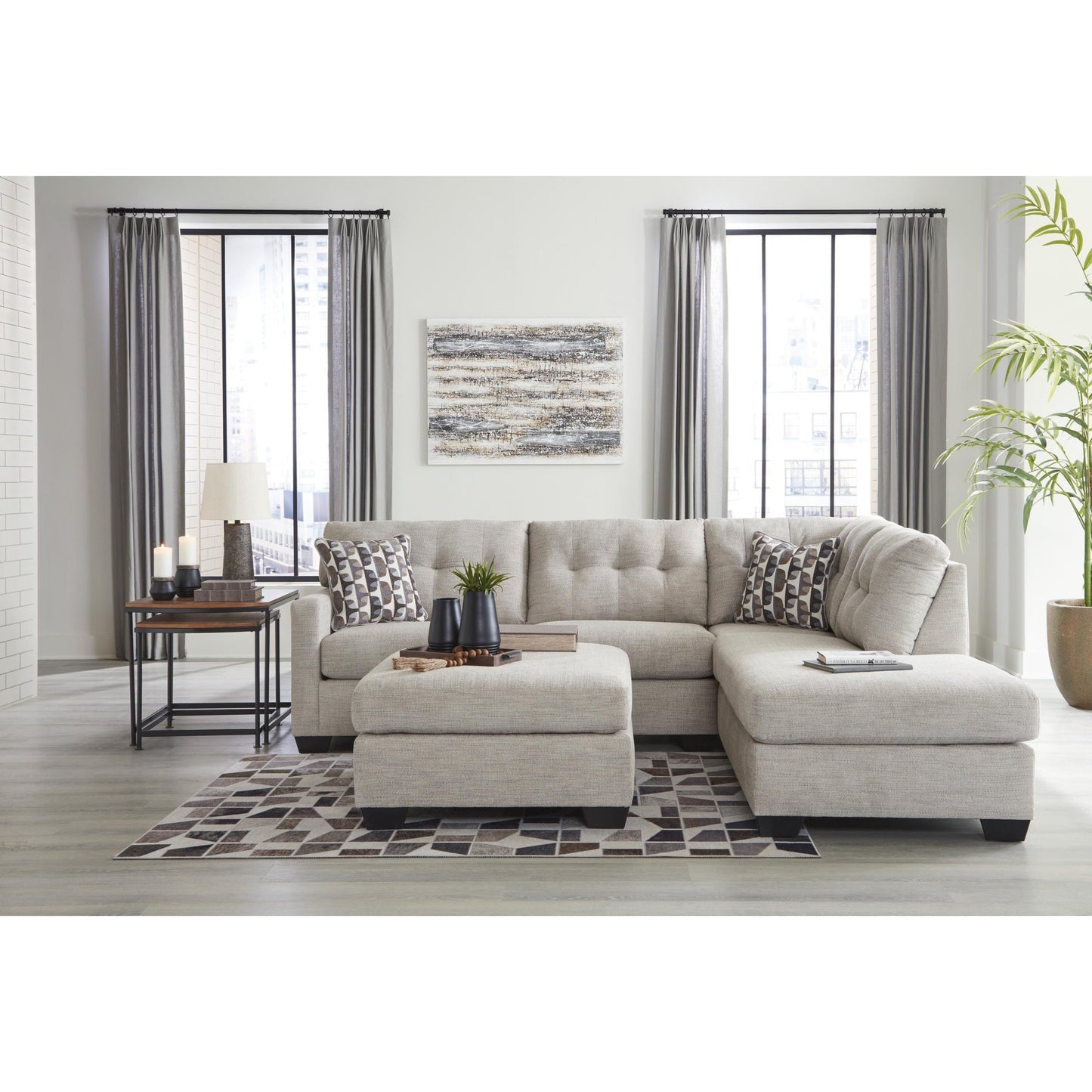 Signature Design by Ashley Mahoney 31004S2 2 pc Sectional with Chaise - American Furniture of Slidell