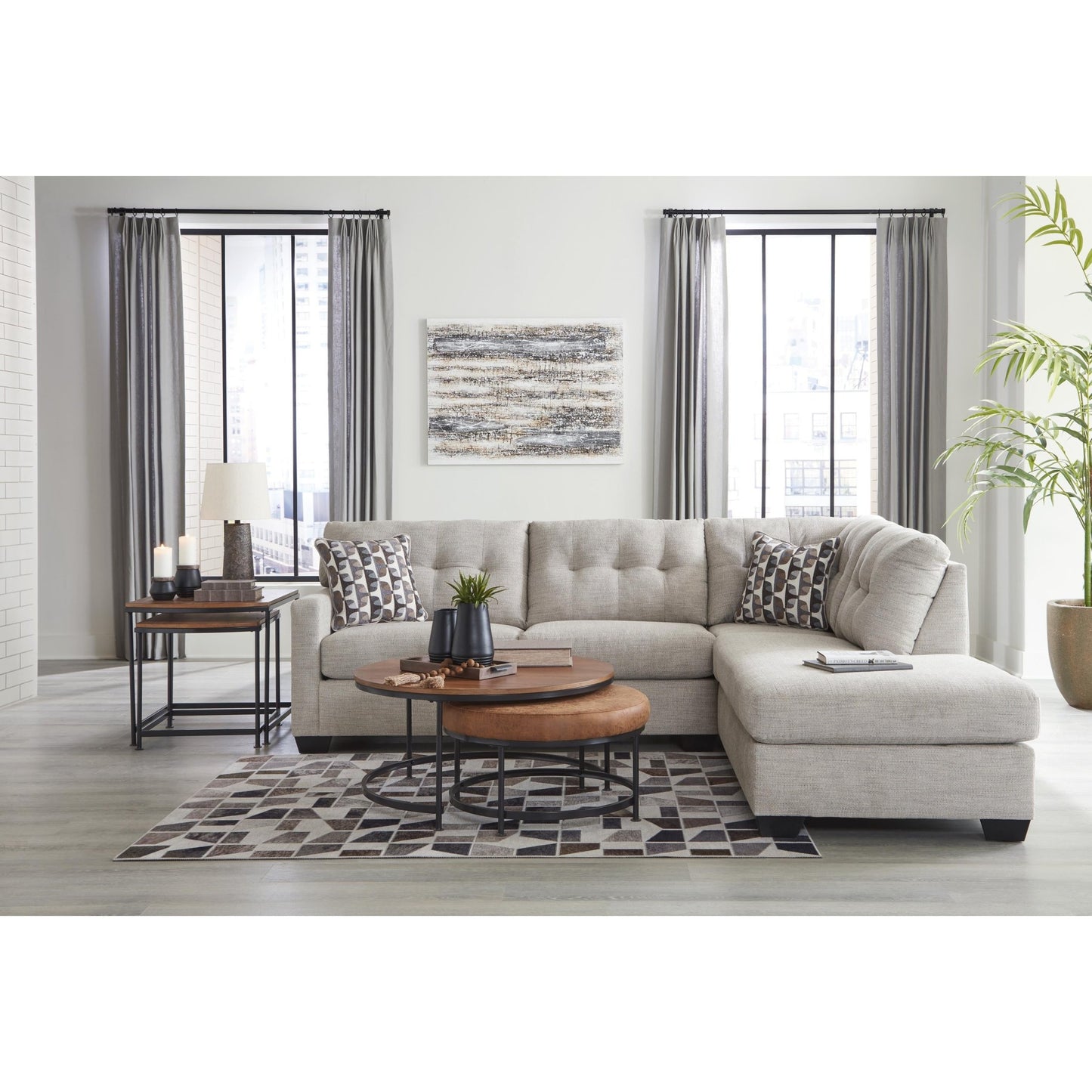 Signature Design by Ashley Mahoney 31004S2 2 pc Sectional with Chaise - American Furniture of Slidell