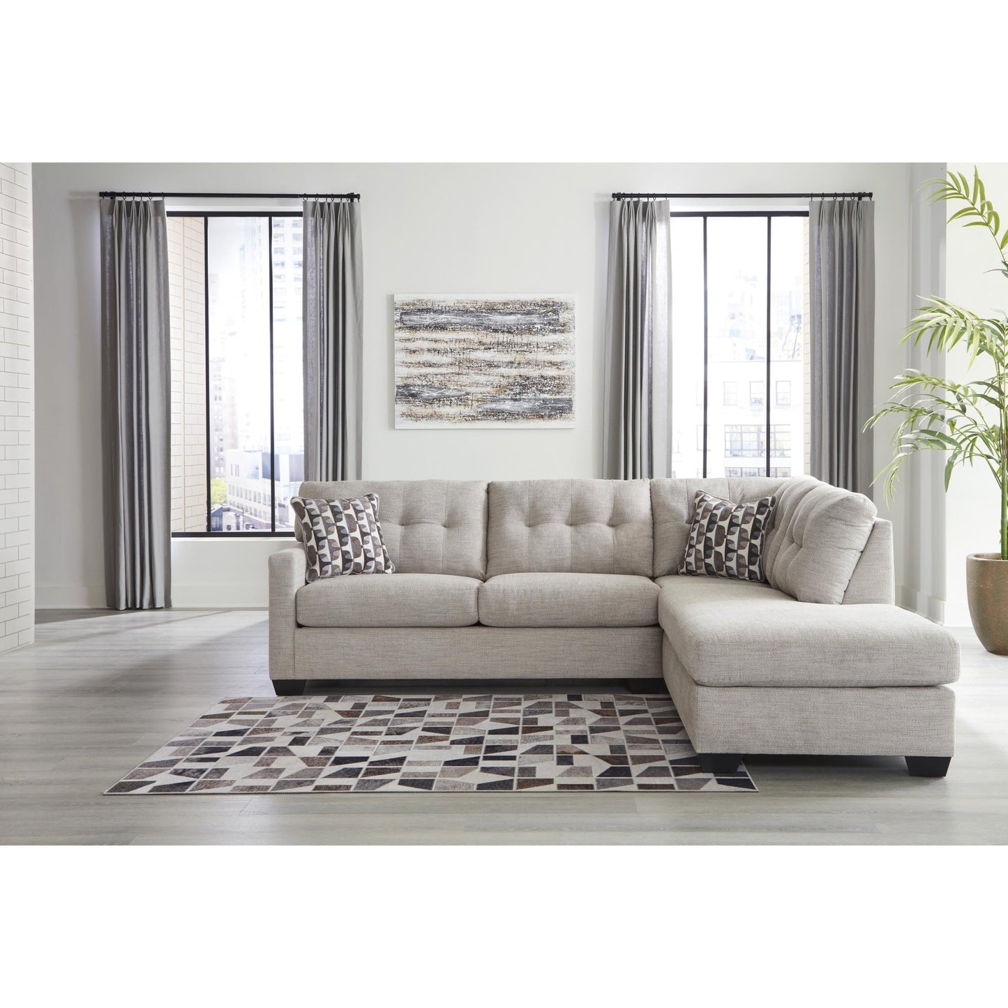 Signature Design by Ashley Mahoney 31004S2 2 pc Sectional with Chaise - American Furniture of Slidell