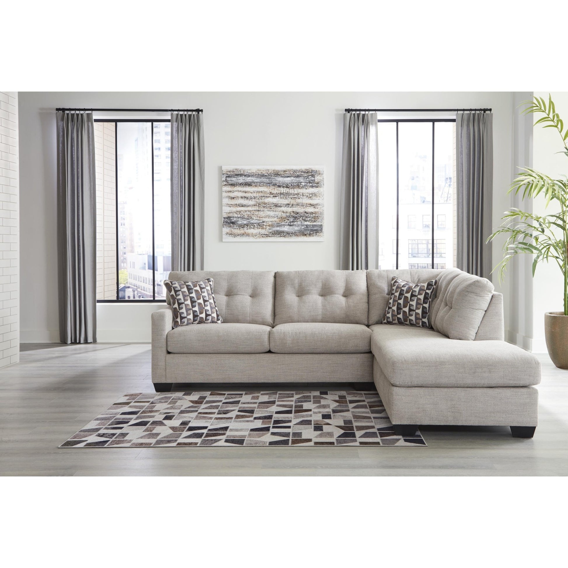Signature Design by Ashley Mahoney 31004S4 2 pc Sleeper Sectional with Chaise - American Furniture of Slidell