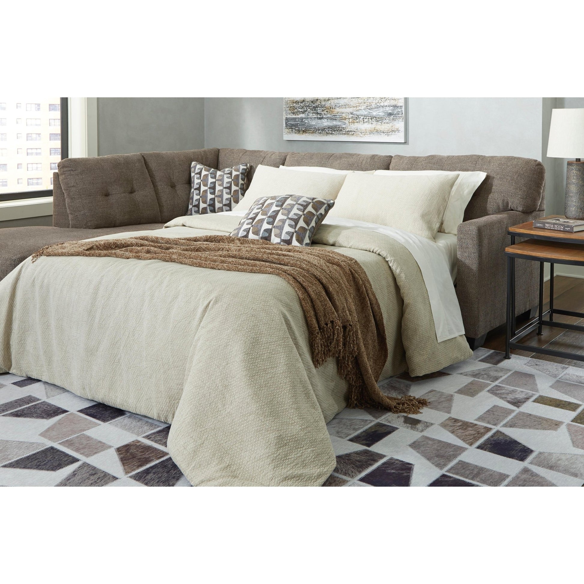 Signature Design by Ashley Mahoney 31005S3 2 pc Sleeper Sectional with Chaise - American Furniture of Slidell