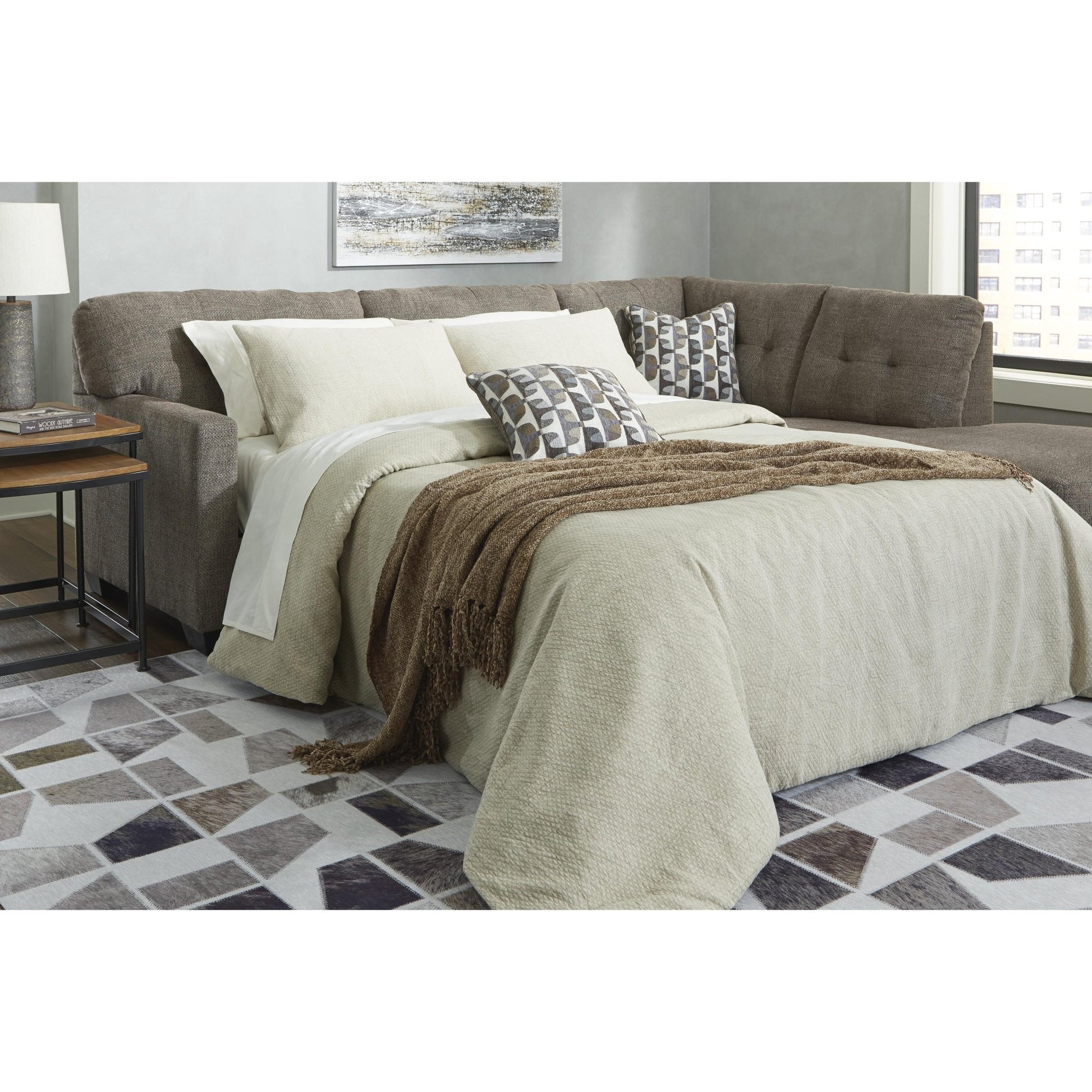 Signature Design by Ashley Mahoney 31005S4 2 pc Sleeper Sectional with Chaise - American Furniture of Slidell