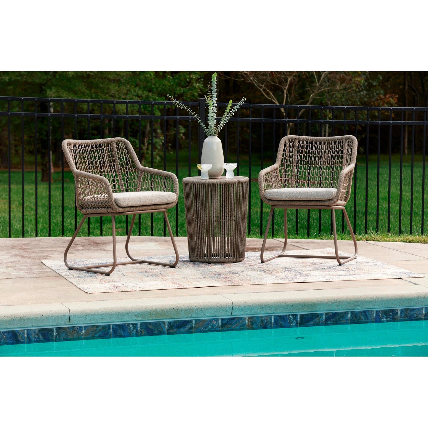 Signature Design by Ashley Majors Beach PCP321 - 050 Chairs with Cushion/Table Set - American Furniture of Slidell