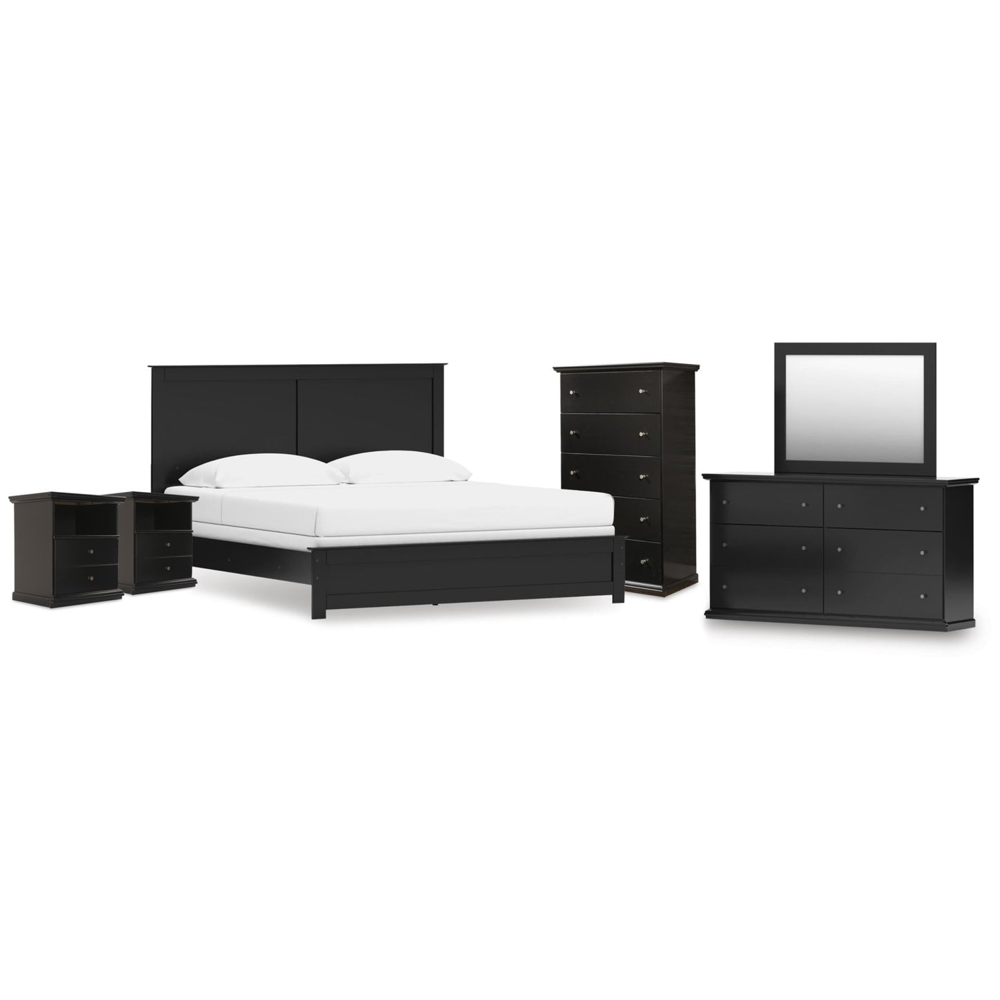 Signature Design by Ashley Maribel B138B63 8 pc King Panel Bedroom Set - American Furniture of Slidell