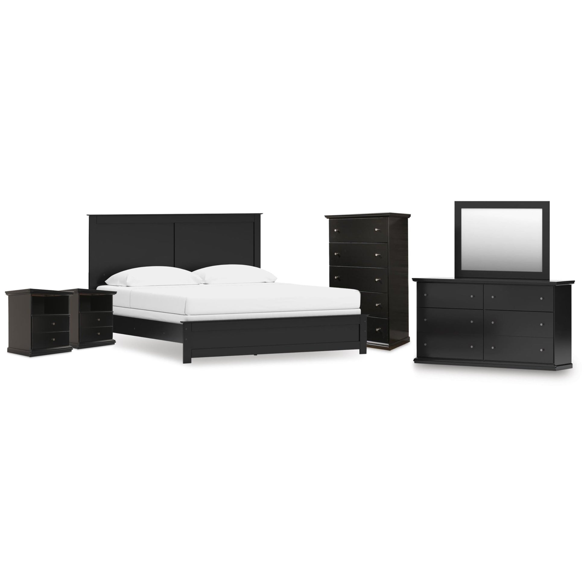 Signature Design by Ashley Maribel B138B63 8 pc King Panel Bedroom Set - American Furniture of Slidell