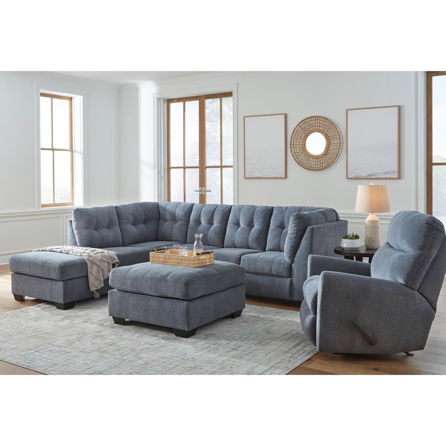 Signature Design by Ashley Marleton 55303S3 2 pc Sleeper Sectional with Chaise - American Furniture of Slidell