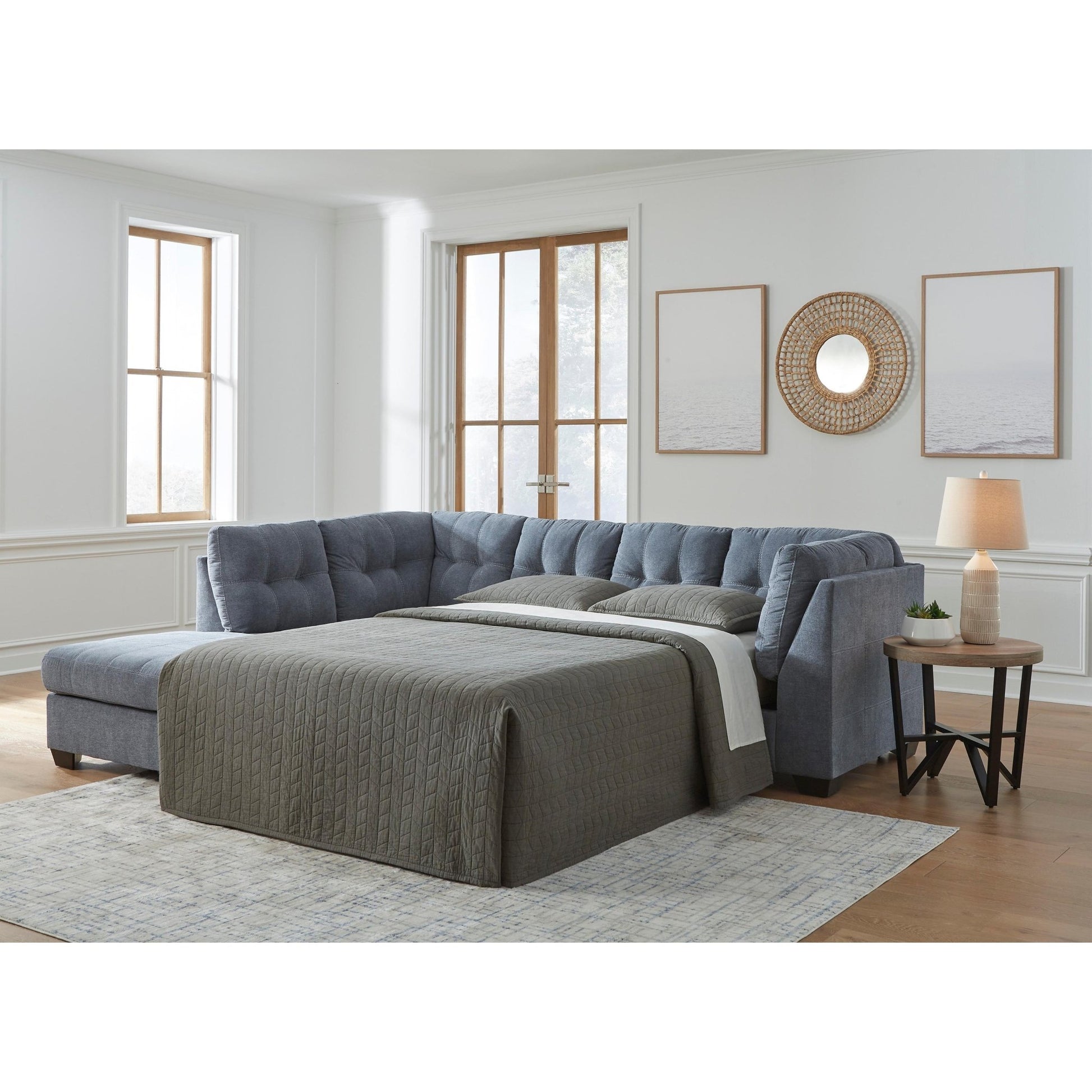Signature Design by Ashley Marleton 55303S3 2 pc Sleeper Sectional with Chaise - American Furniture of Slidell
