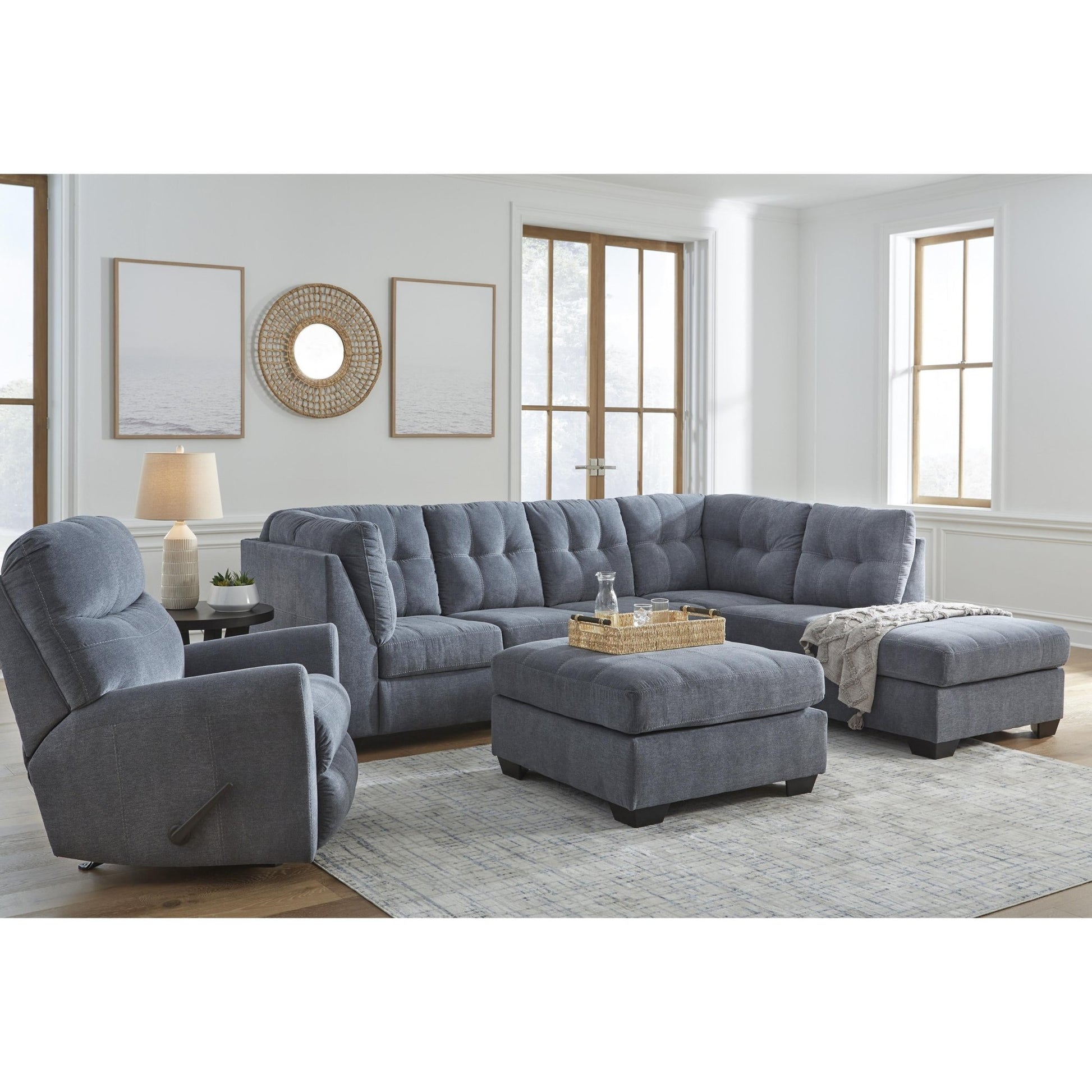 Signature Design by Ashley Marleton 55303S4 2 pc Sleeper Sectional with Chaise - American Furniture of Slidell
