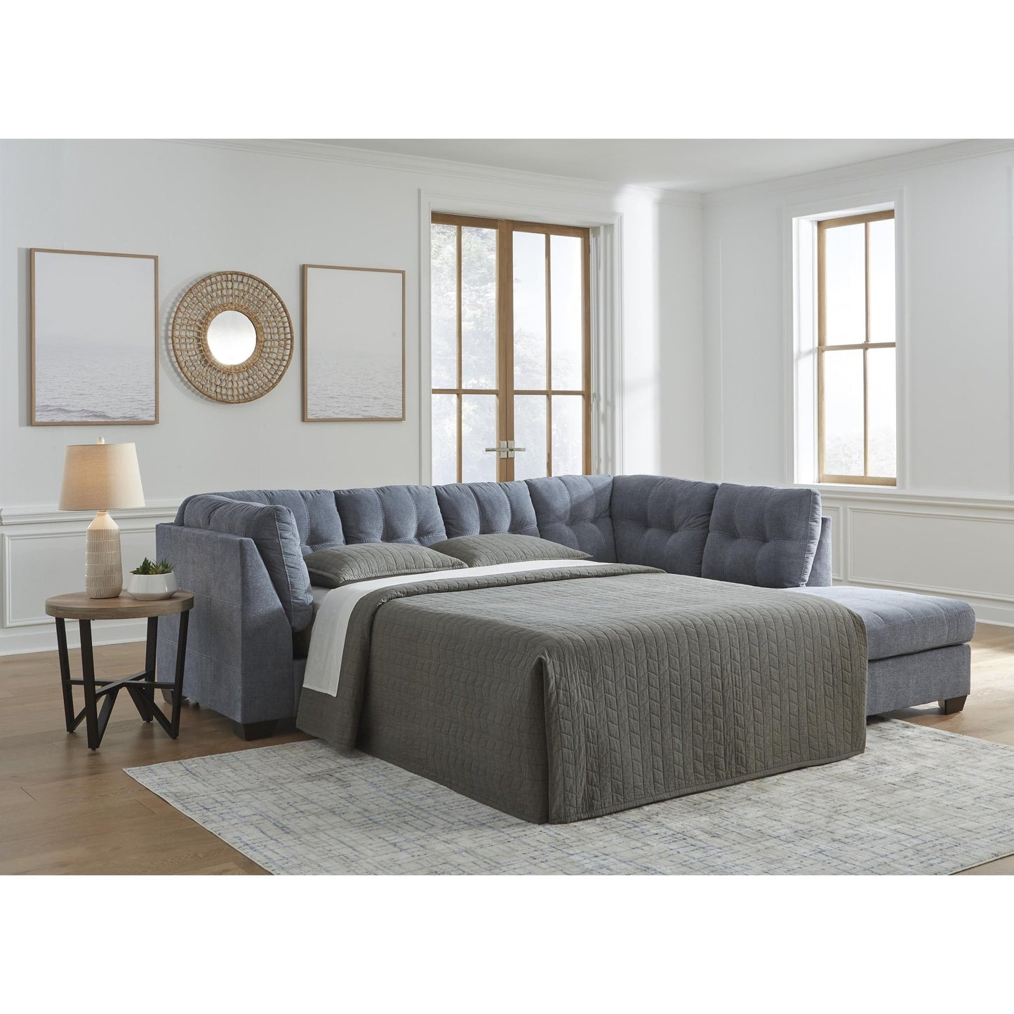 Signature Design by Ashley Marleton 55303S4 2 pc Sleeper Sectional with Chaise - American Furniture of Slidell