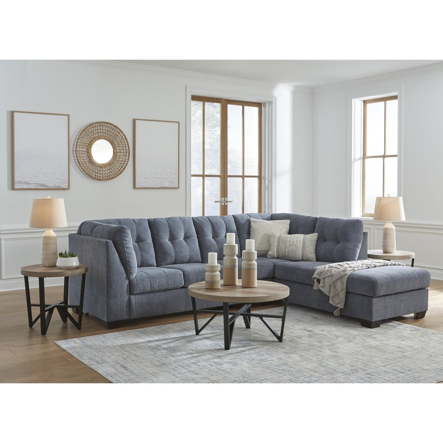 Signature Design by Ashley Marleton 55303S4 2 pc Sleeper Sectional with Chaise - American Furniture of Slidell