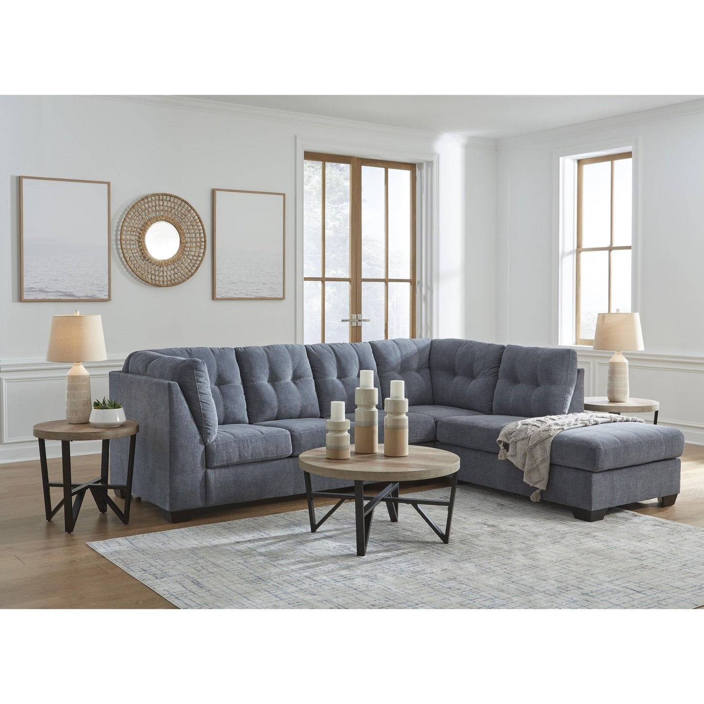 Signature Design by Ashley Marleton 55303S4 2 pc Sleeper Sectional with Chaise - American Furniture of Slidell