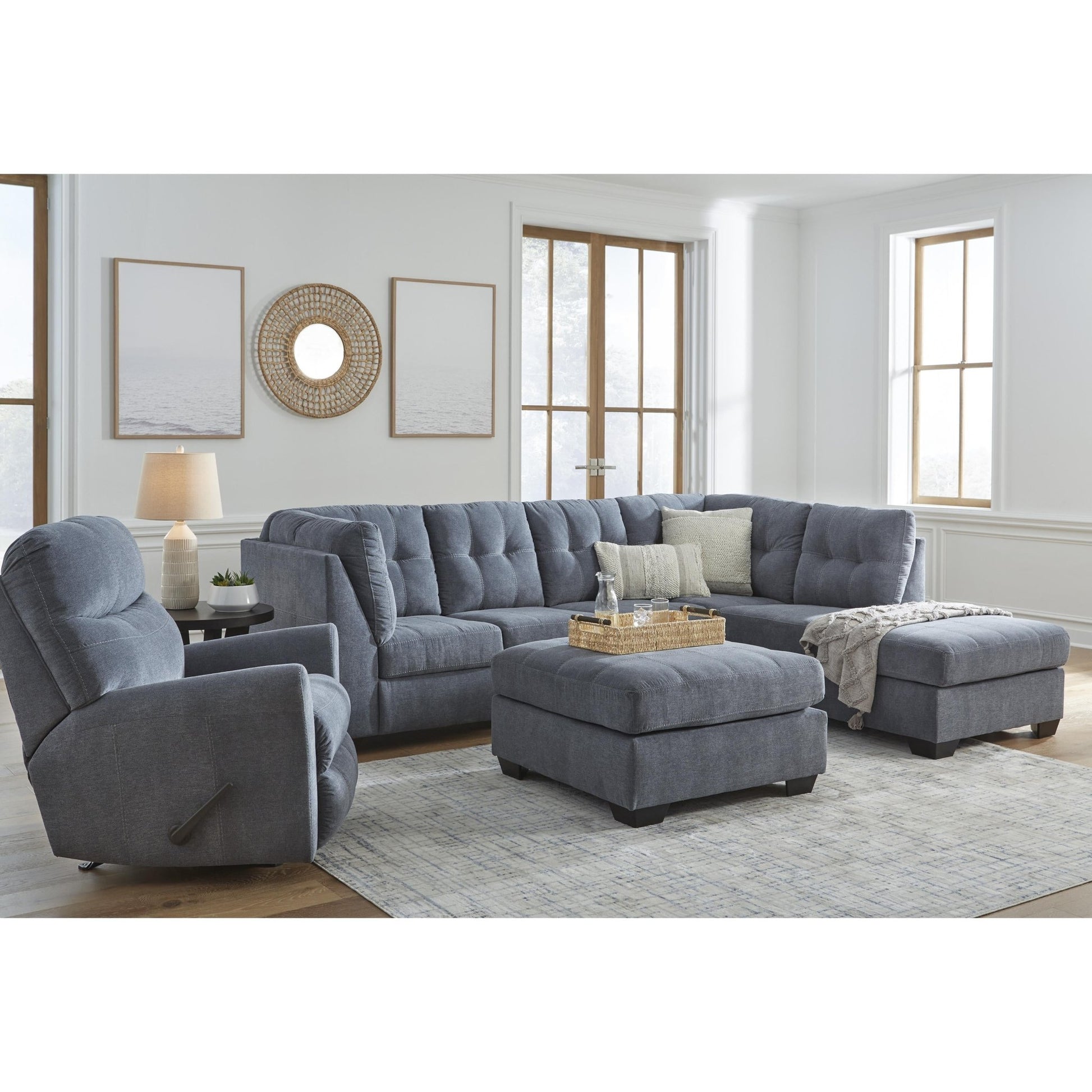 Signature Design by Ashley Marleton 55303S4 2 pc Sleeper Sectional with Chaise - American Furniture of Slidell