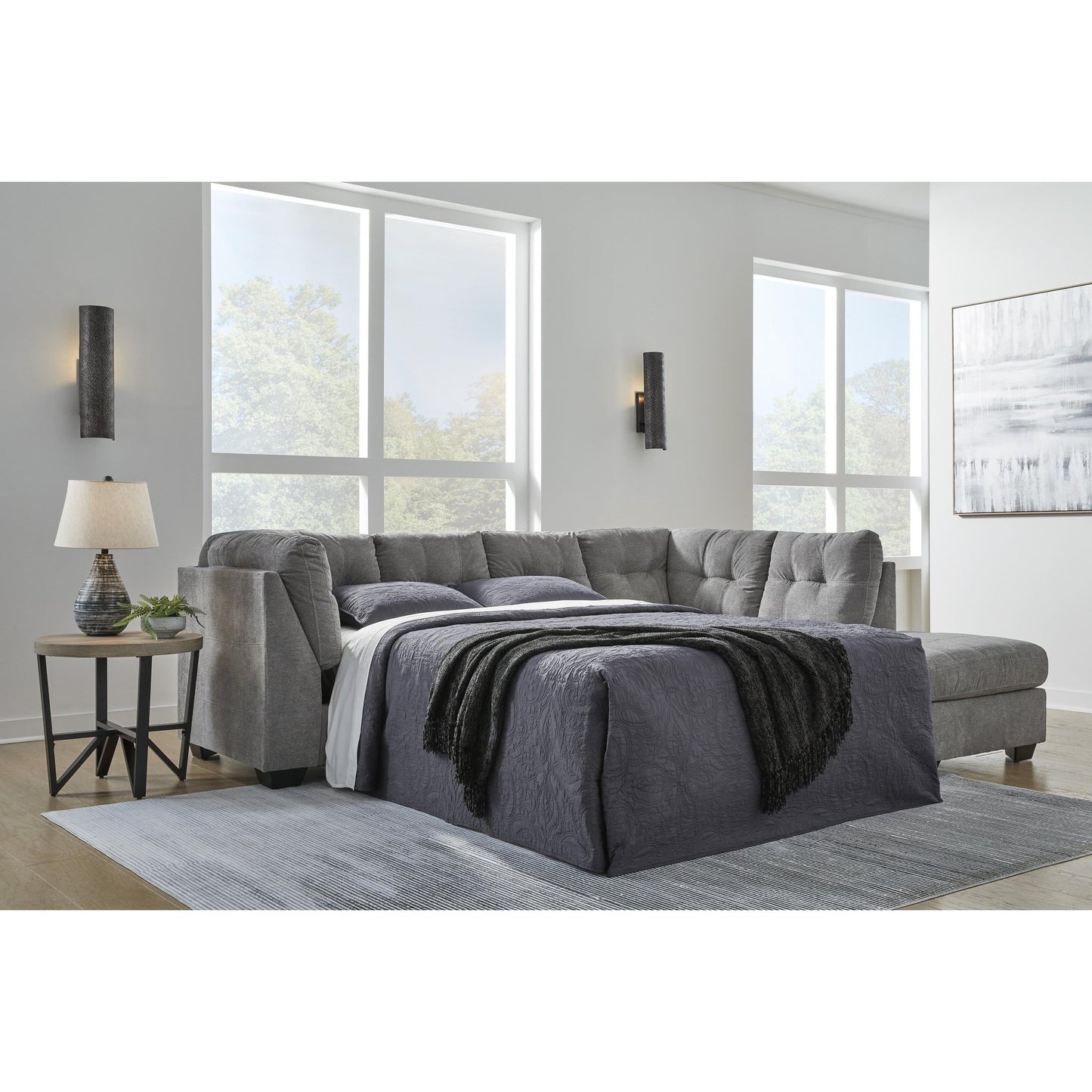 Signature Design by Ashley Marleton 55305S4 2 pc Sleeper Sectional with Chaise - American Furniture of Slidell